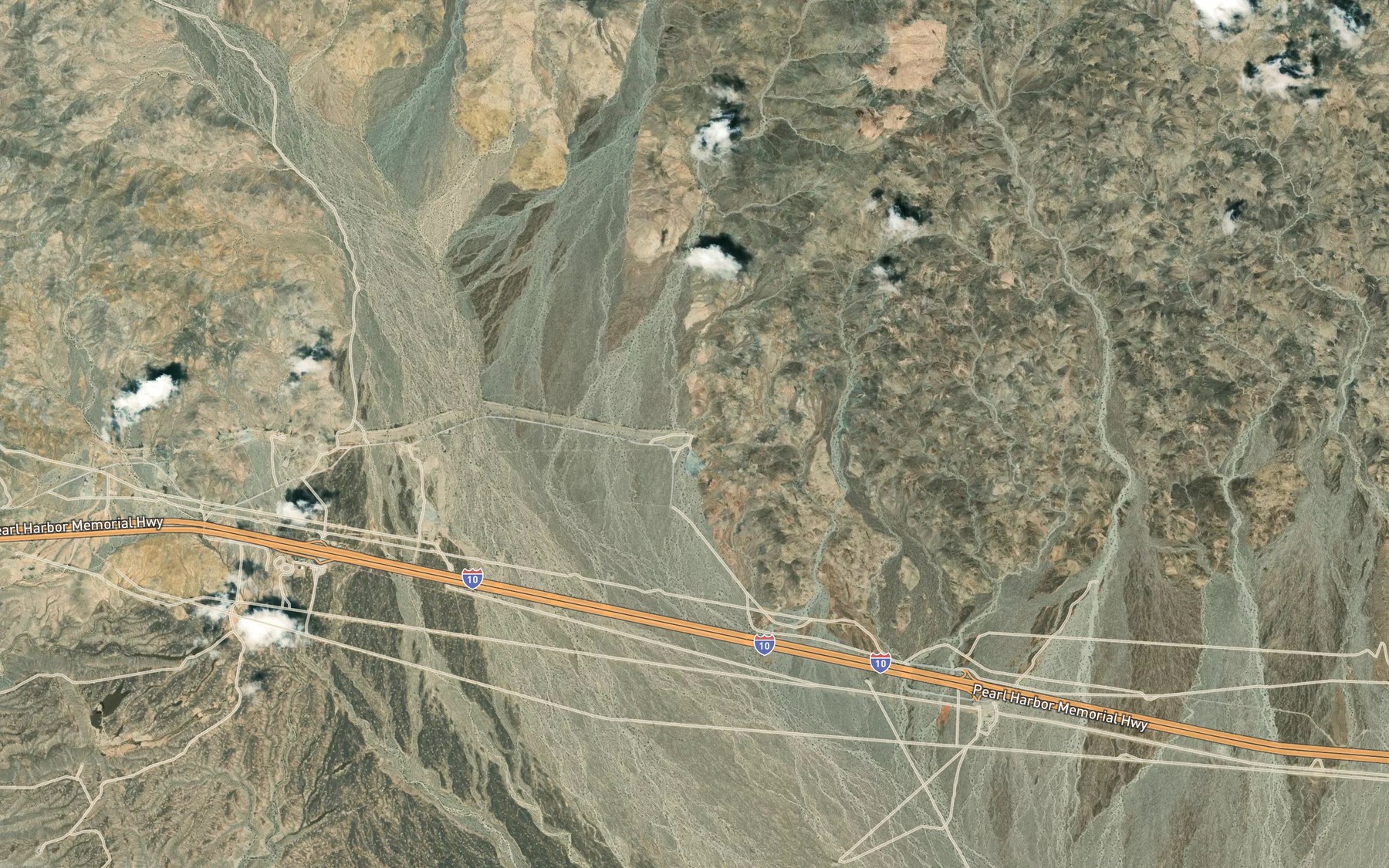 Satellite map of the Colorado River Aqueduct