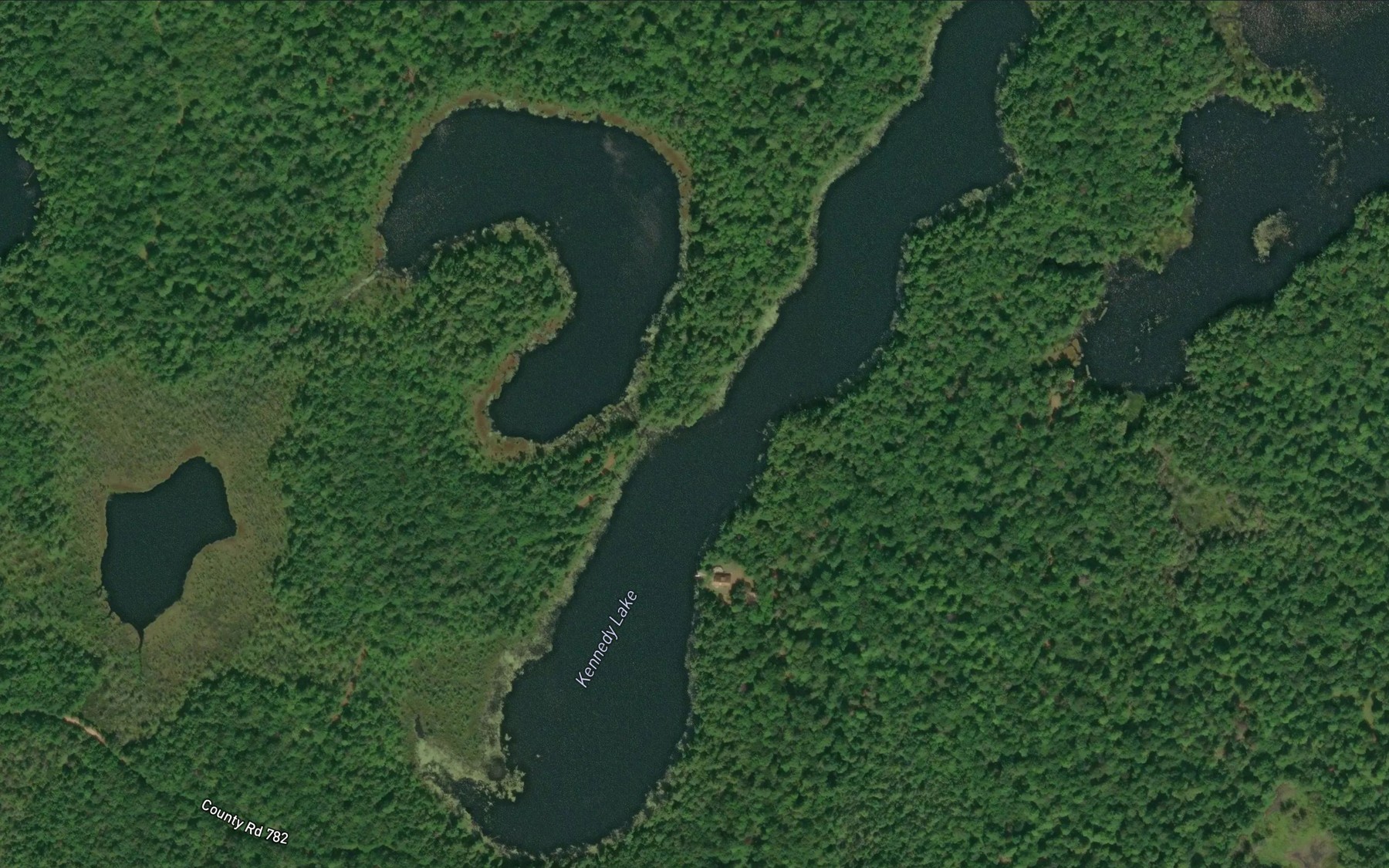 Satellite map of the Kennedy Lake