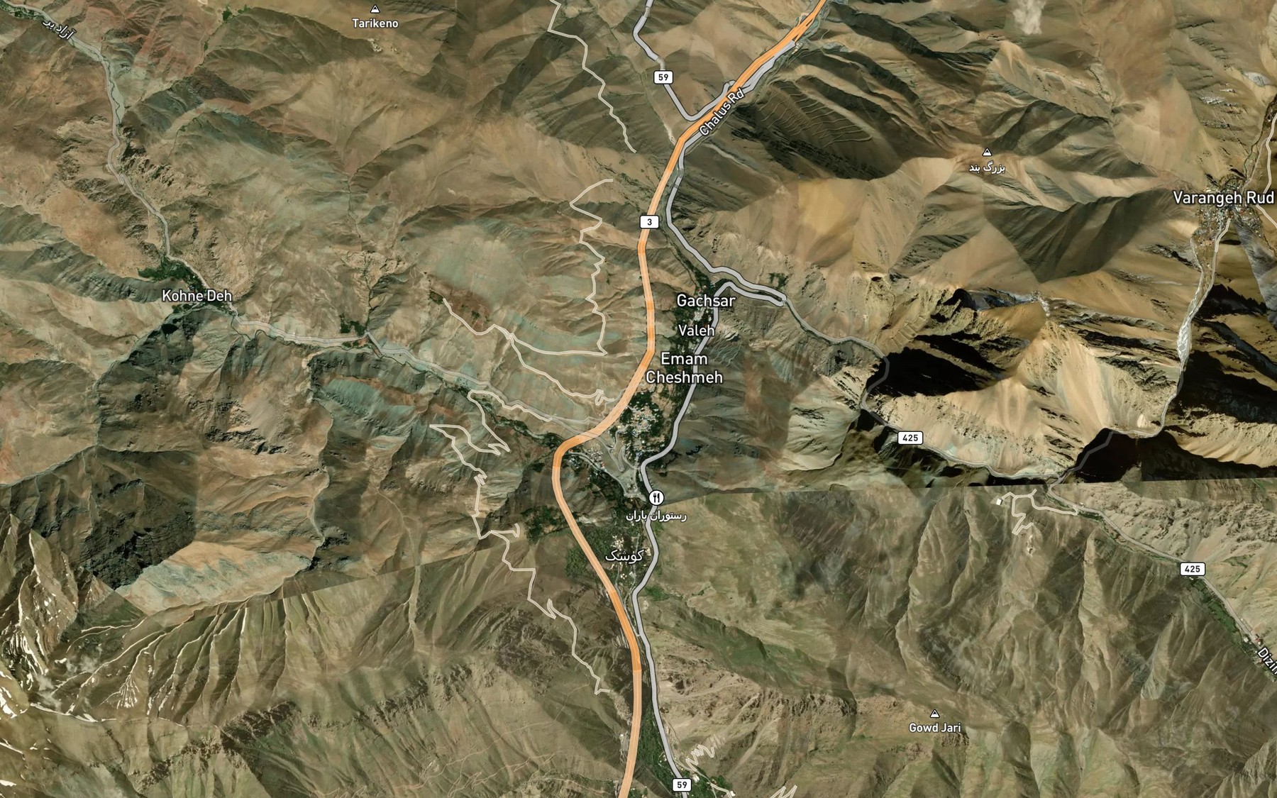 Satellite map of the Cheshmeh-ye Sangi Ru