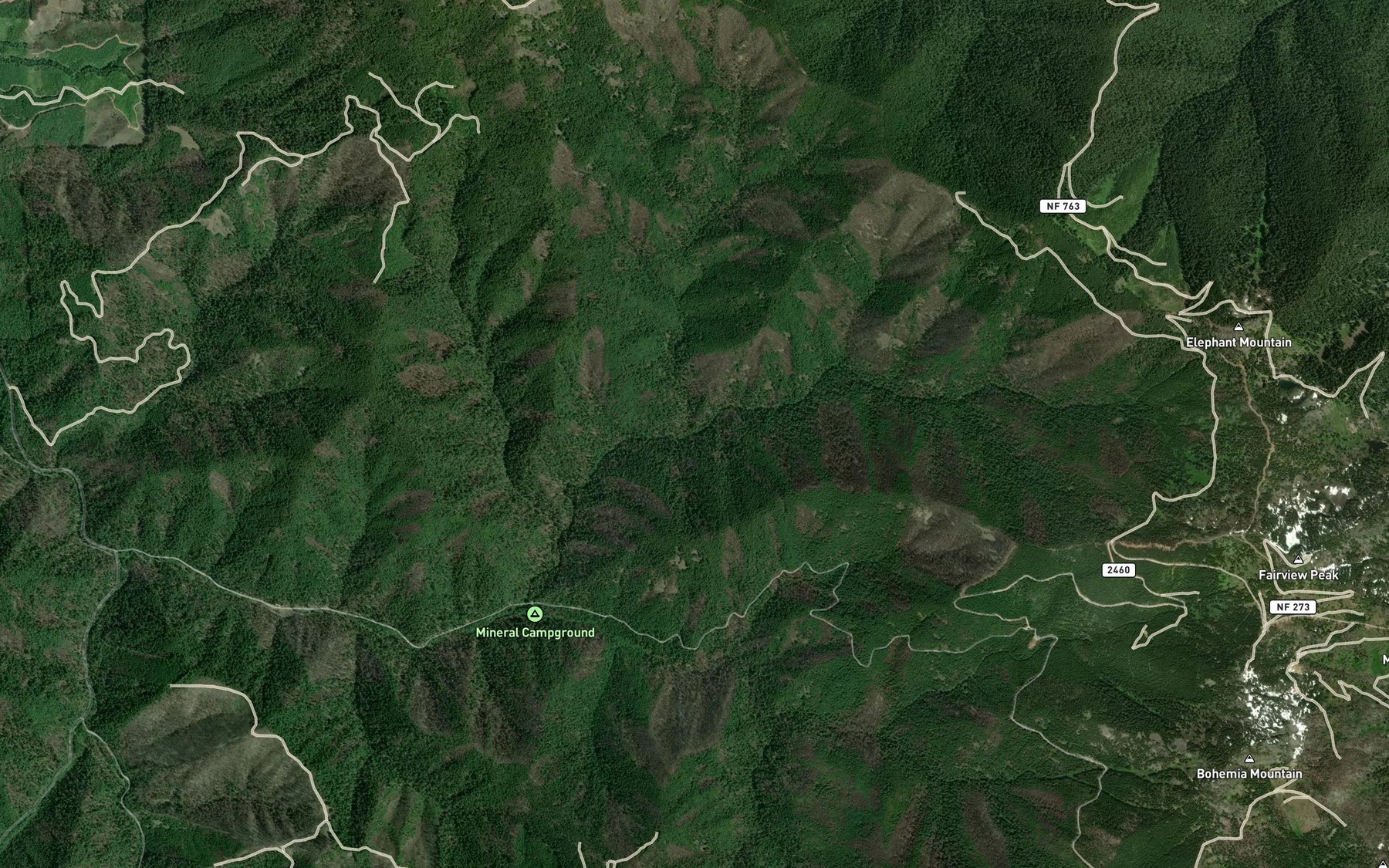 Satellite map of the Cinge Creek
