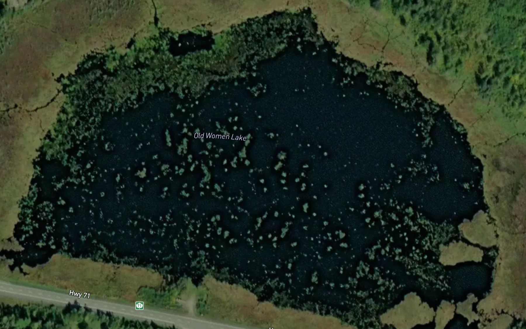 Satellite map of the Old Women Lake