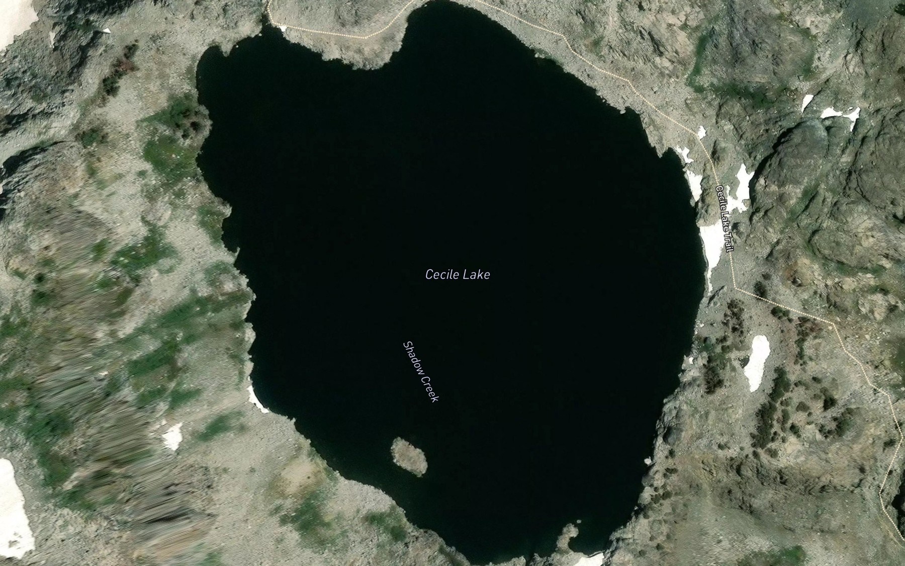 Satellite map of the Cecile Lake