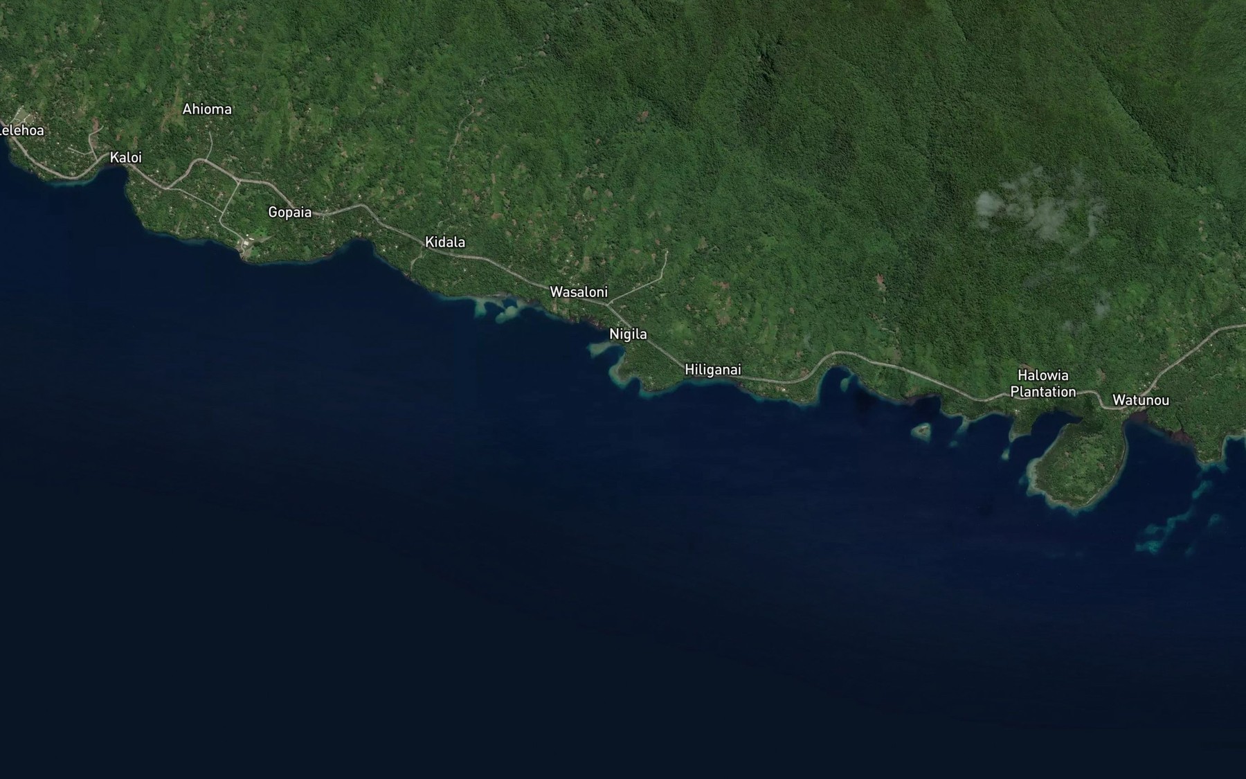 Satellite map of the Peletania Bay