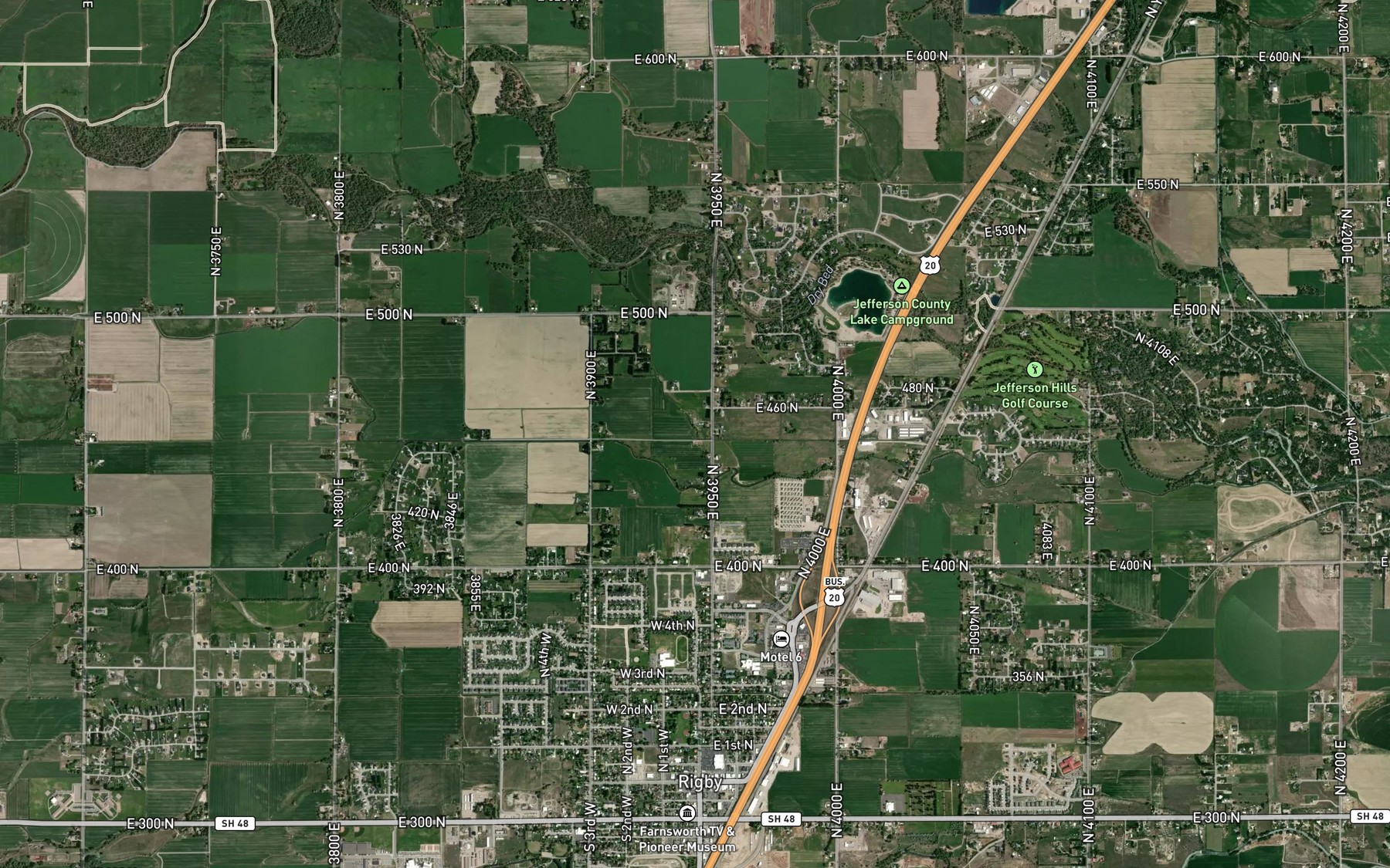 Satellite map of the North Rigby Canal
