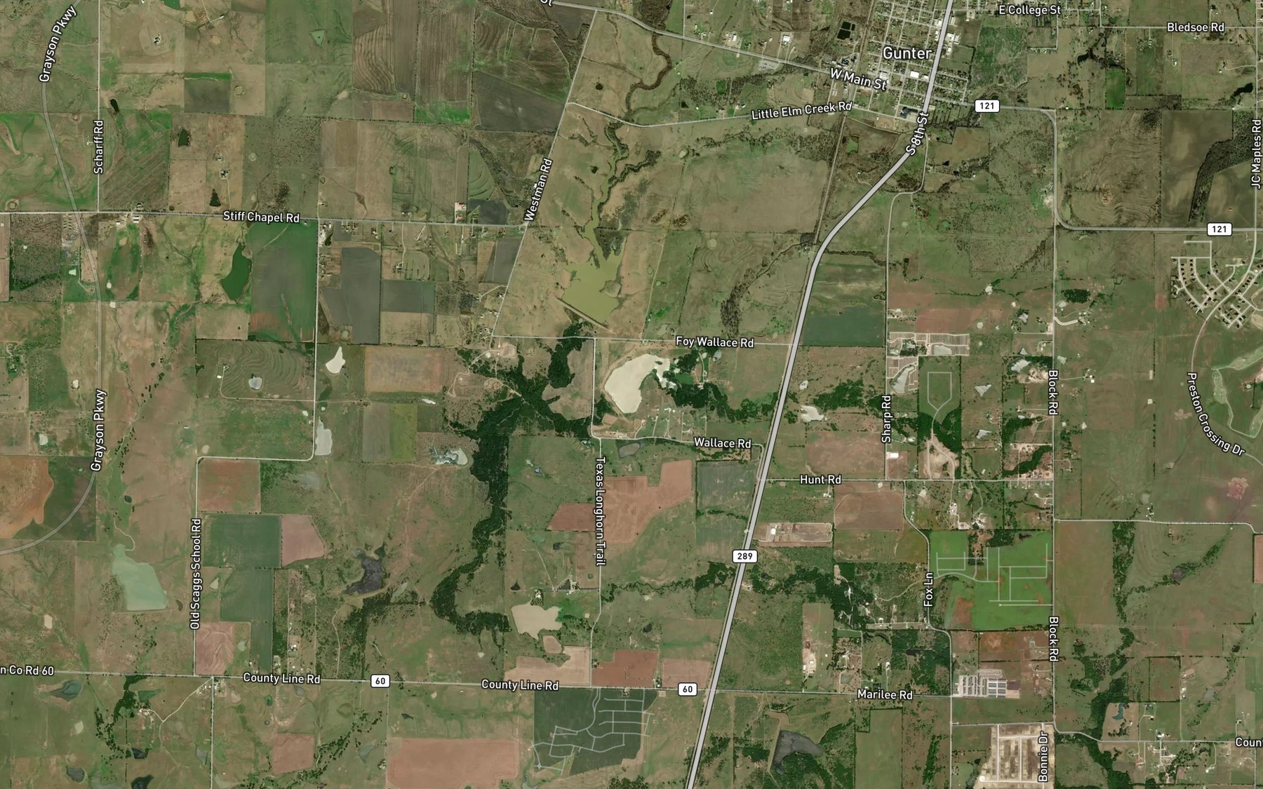 Satellite map of the Soil Conservation Service Site 4 Reservoir