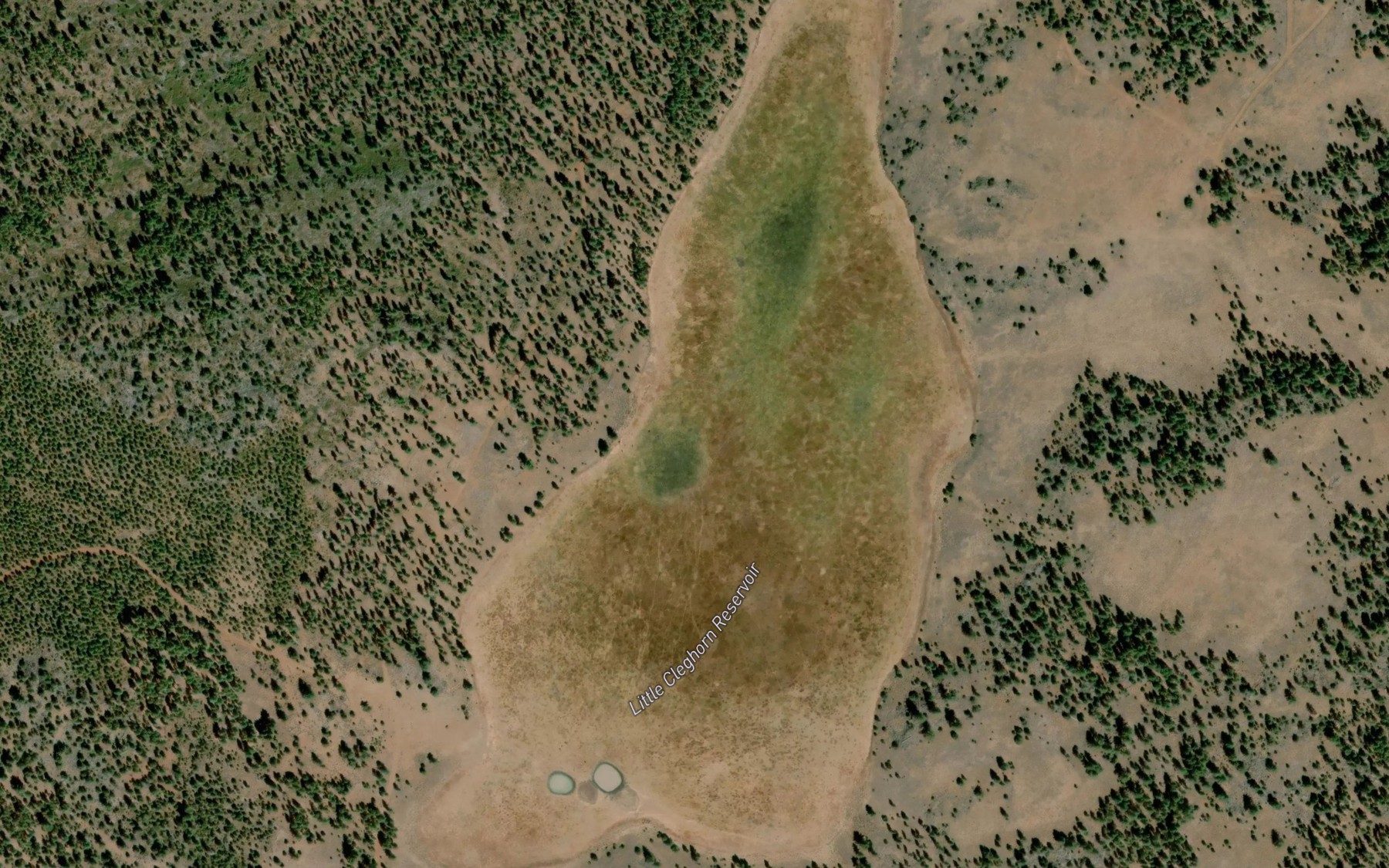 Satellite map of the Little Cleghorn Reservoir