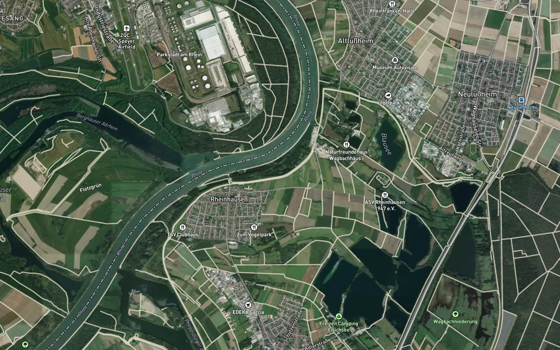 Satellite map of the Waagbach