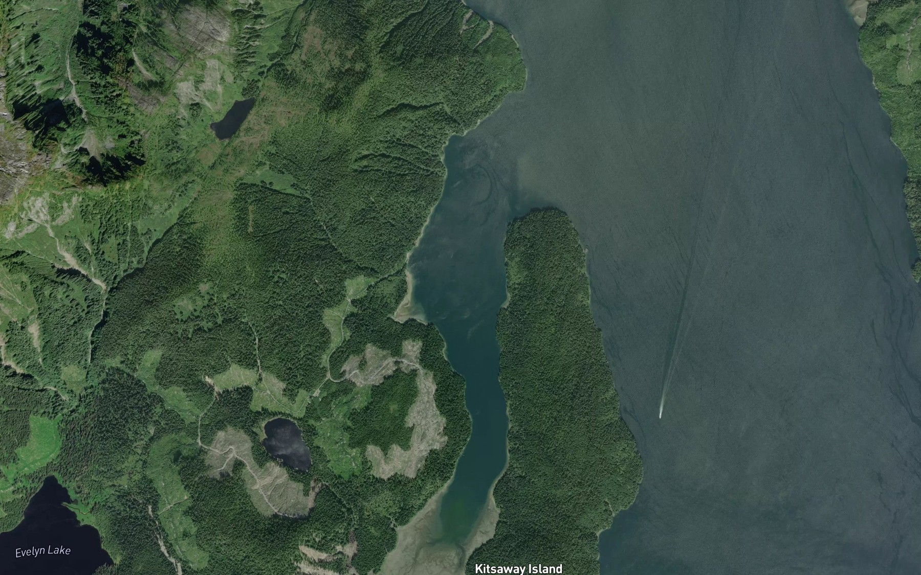 Satellite map of the Kitsaway Anchorage