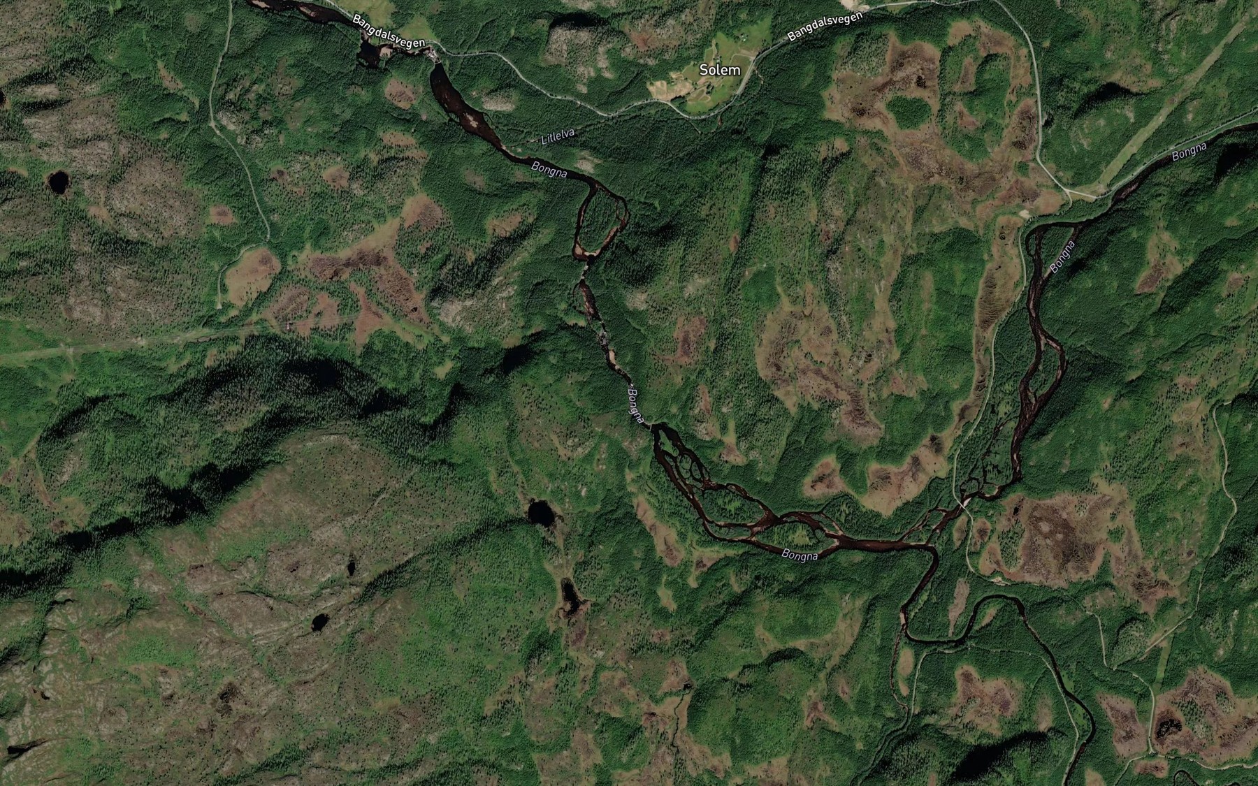 Satellite map of the Middagsfossen