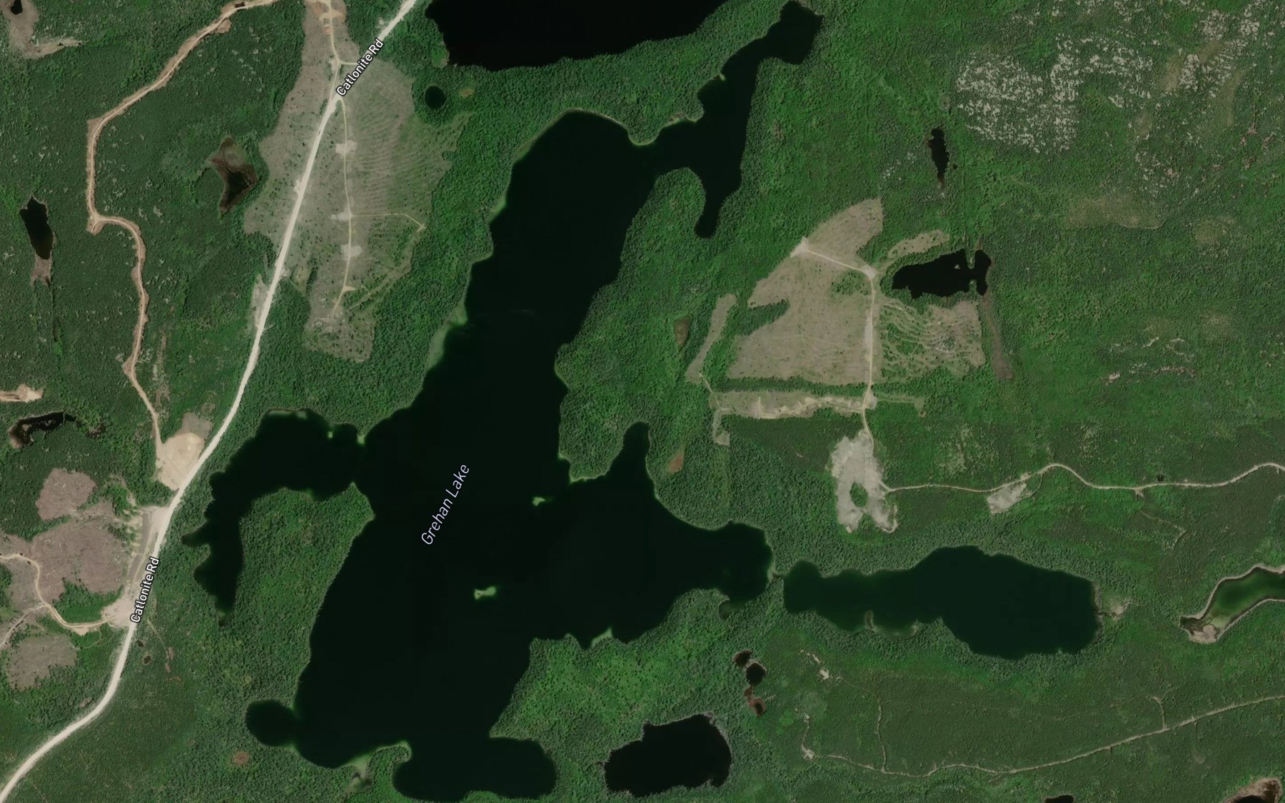 Satellite map of the Grehan Lake