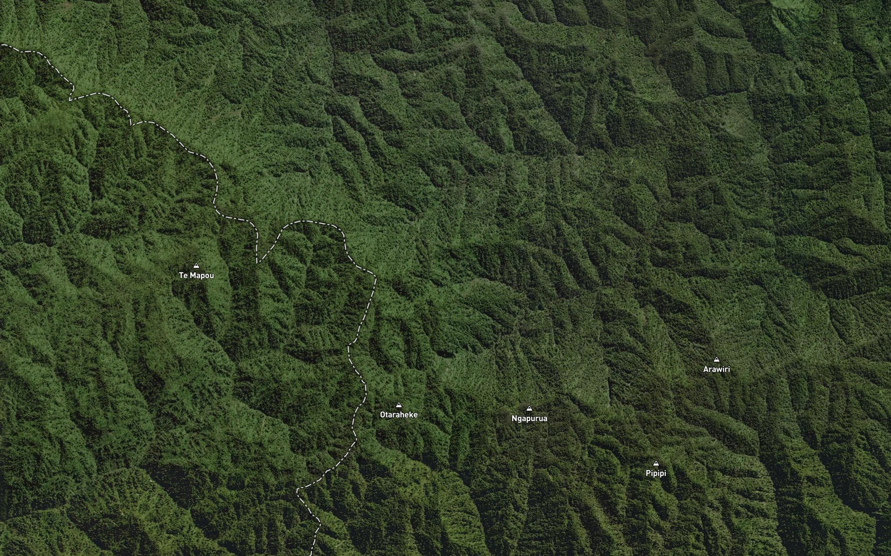 Satellite map of the Mangamingi Stream