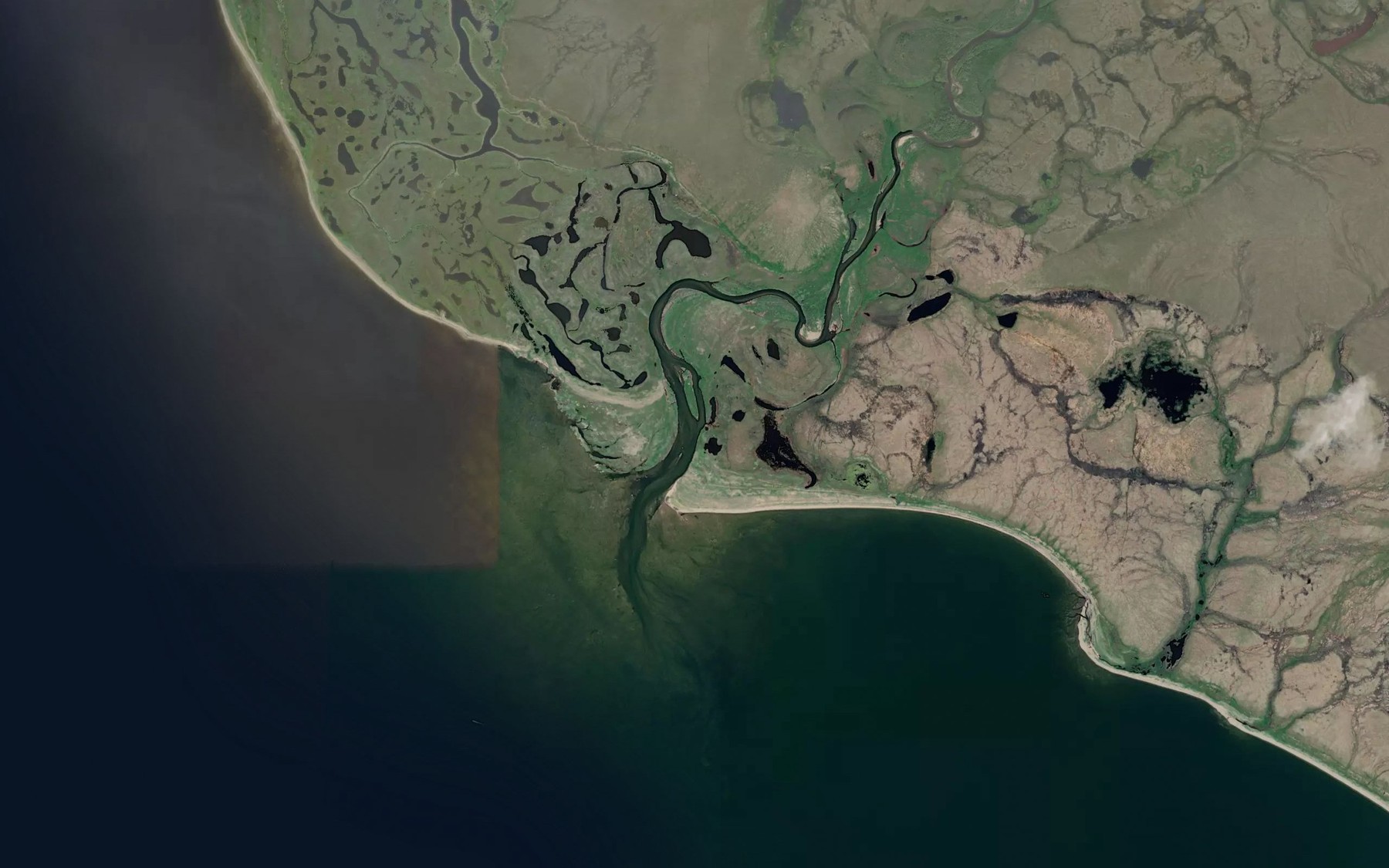 Satellite map of the Kachauik River