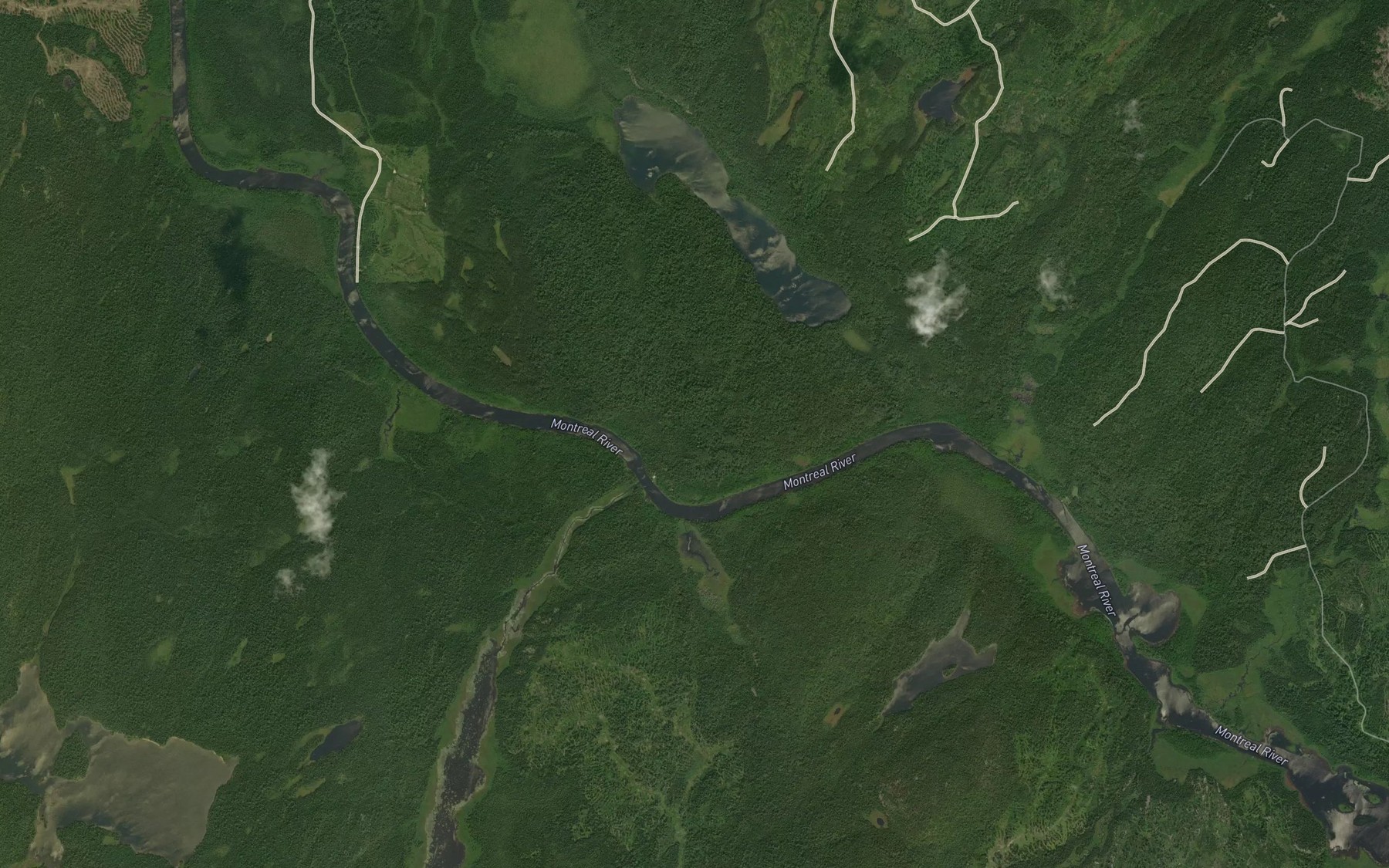 Satellite map of the Moccasin Creek