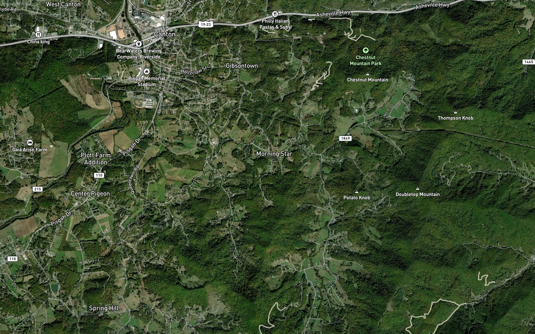 Satellite map of the Fishers Lake