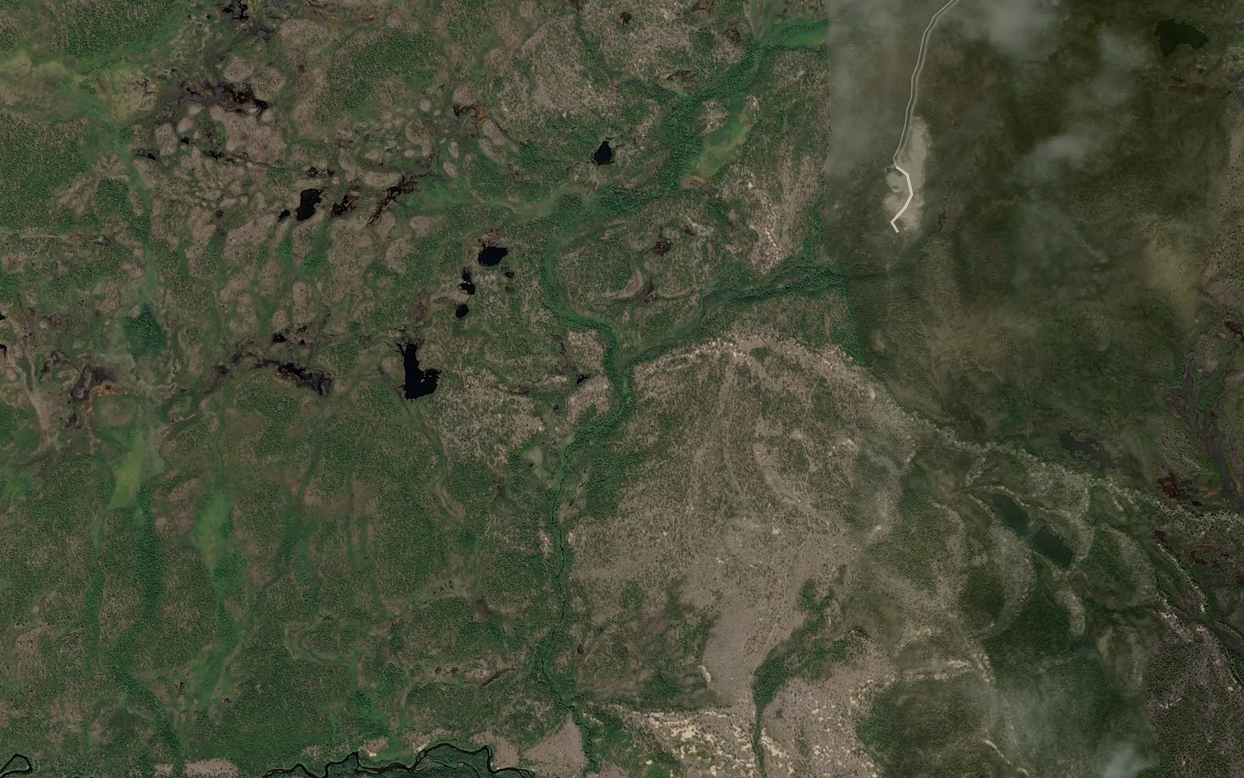 Satellite map of the Vuolle-Luopmosjohka