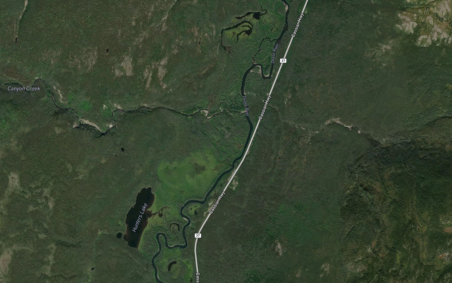 Satellite map of the Canyon Creek