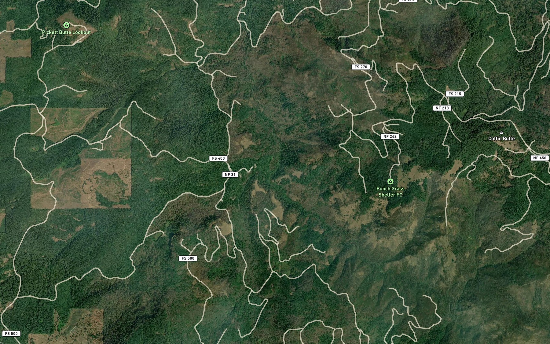 Satellite map of the Stampede Creek