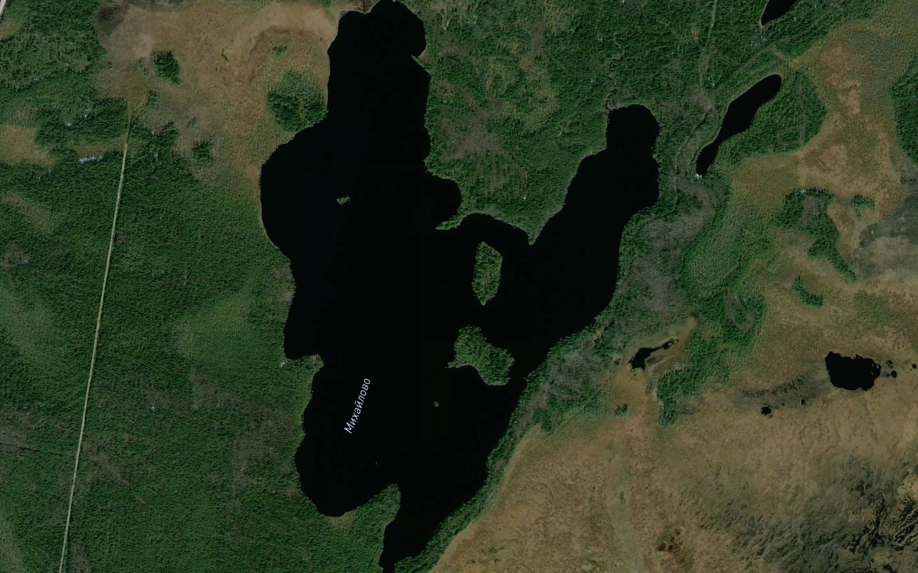 Satellite map of the Ozero Mikhaylovo