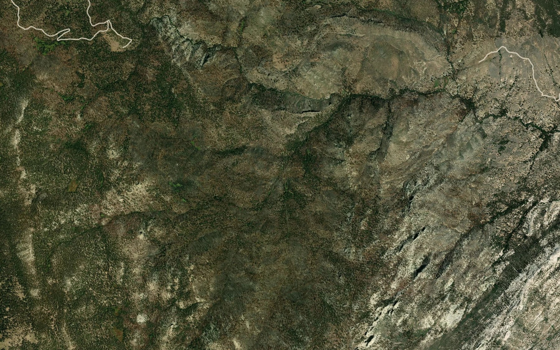Satellite map of the Little Trout Creek
