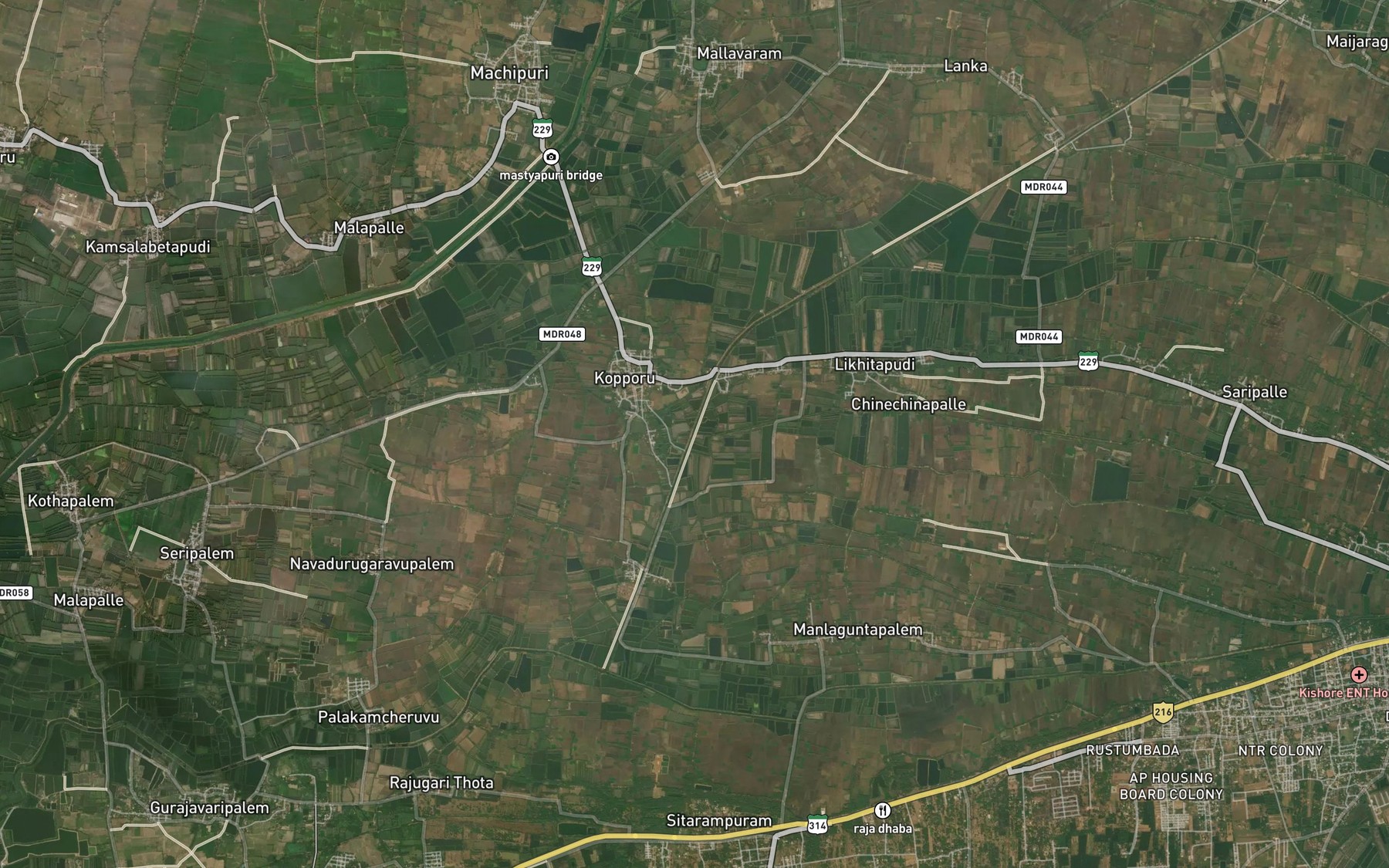 Satellite map of the Chinchinapalle Channel