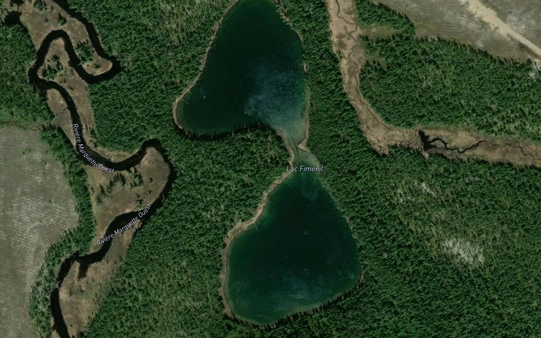 Satellite map of the Lac Fimenil