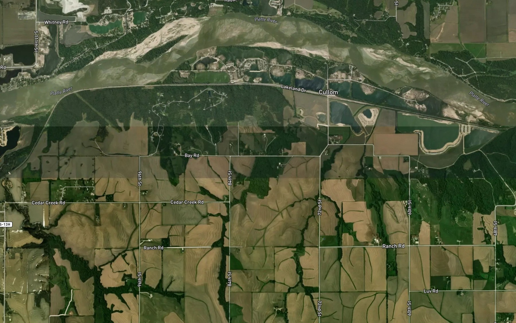 Satellite map of the Younker Creek