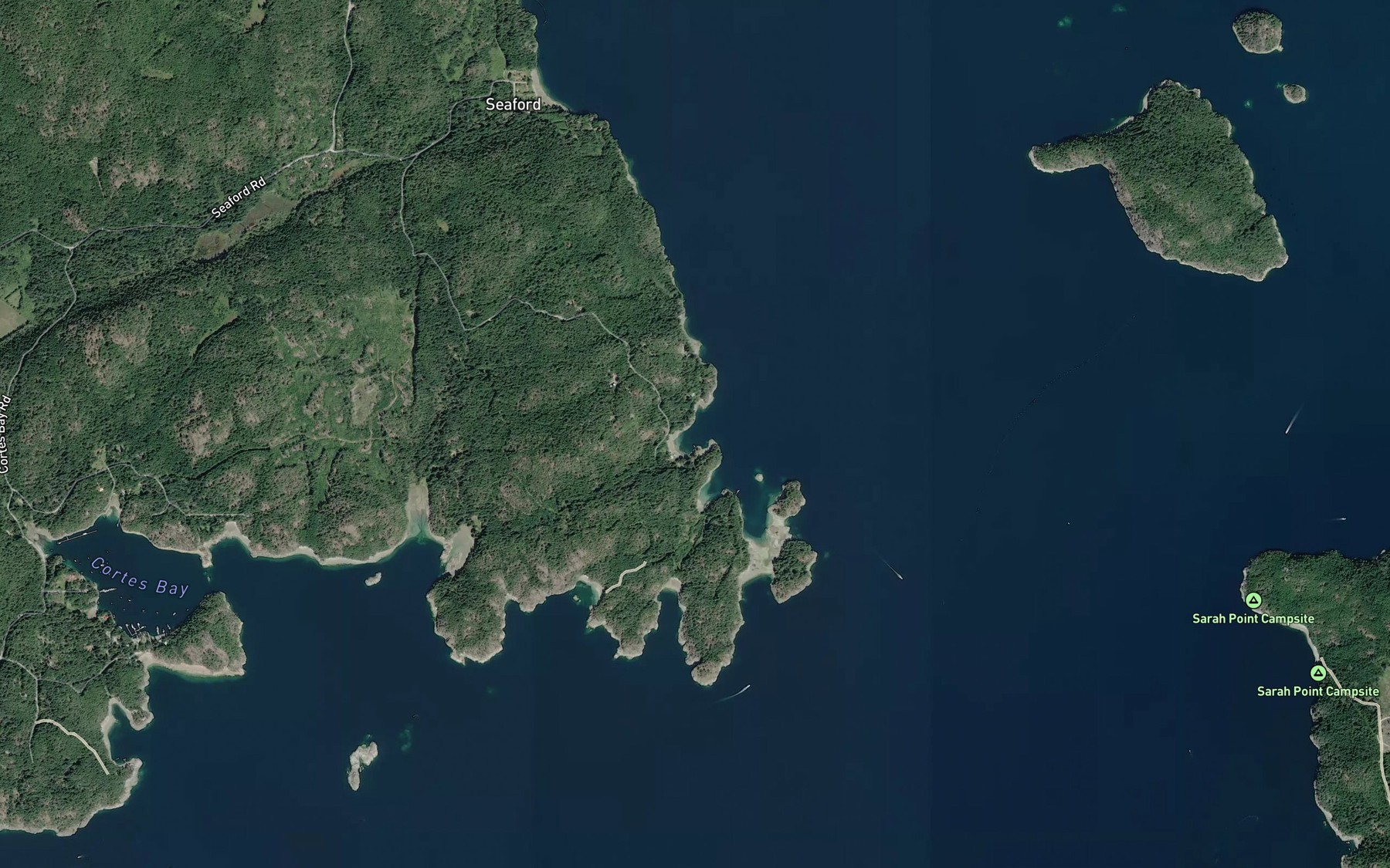Satellite map of the Tiber Bay