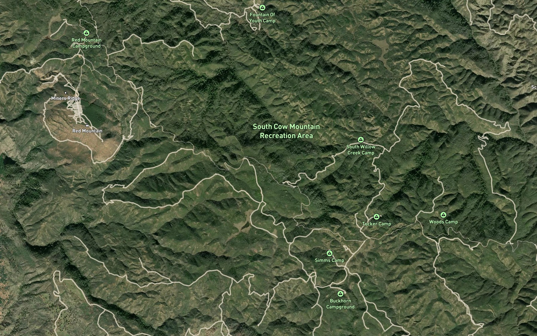 Satellite map of the Rocky Lake