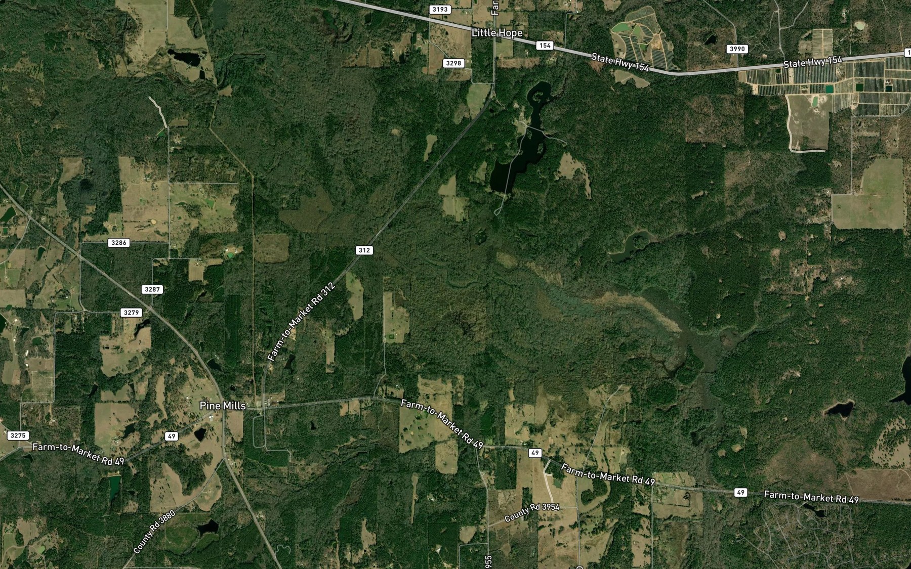 Satellite map of the Tarkill Lake