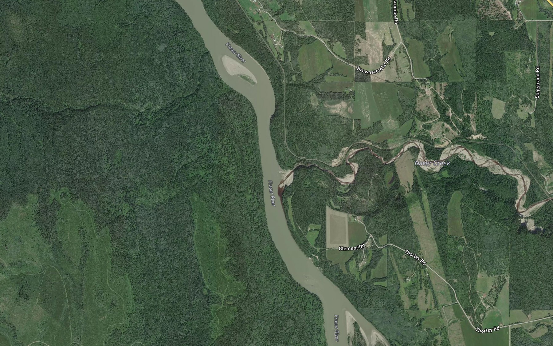 Satellite map of the Naver Creek