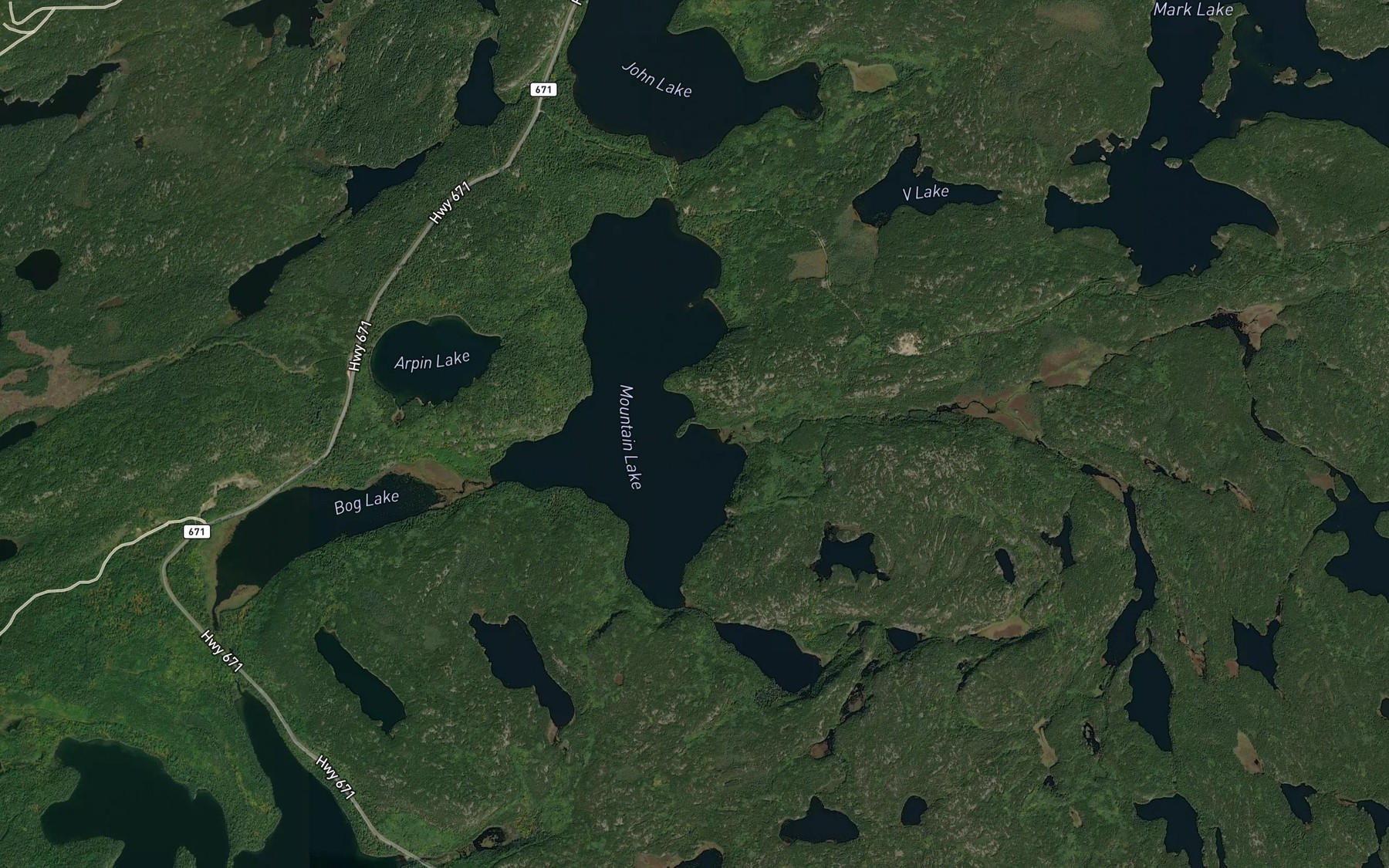 Satellite map of the Crooked Creek