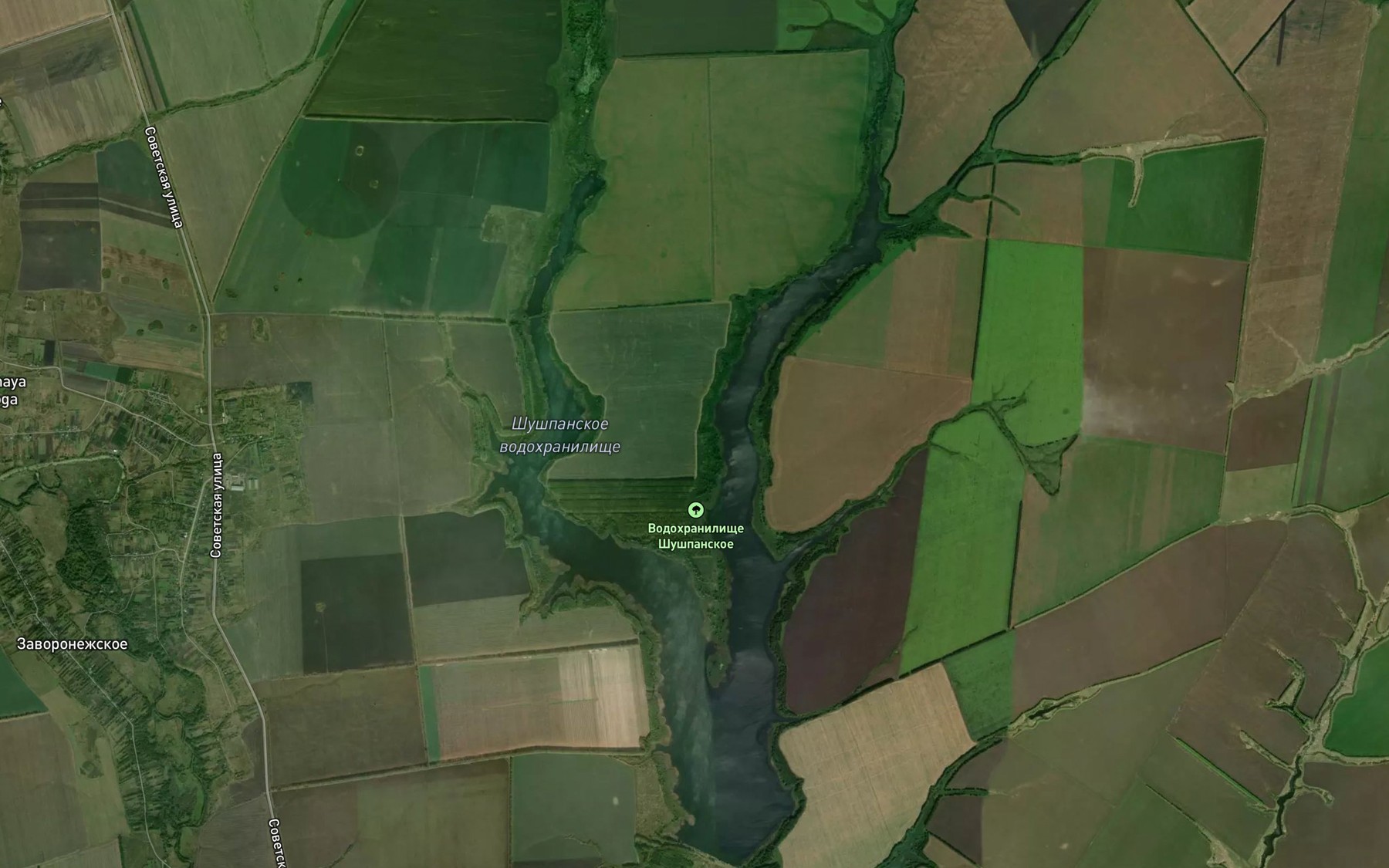 Satellite map of the Vodokhranilishche Shushpanskoye