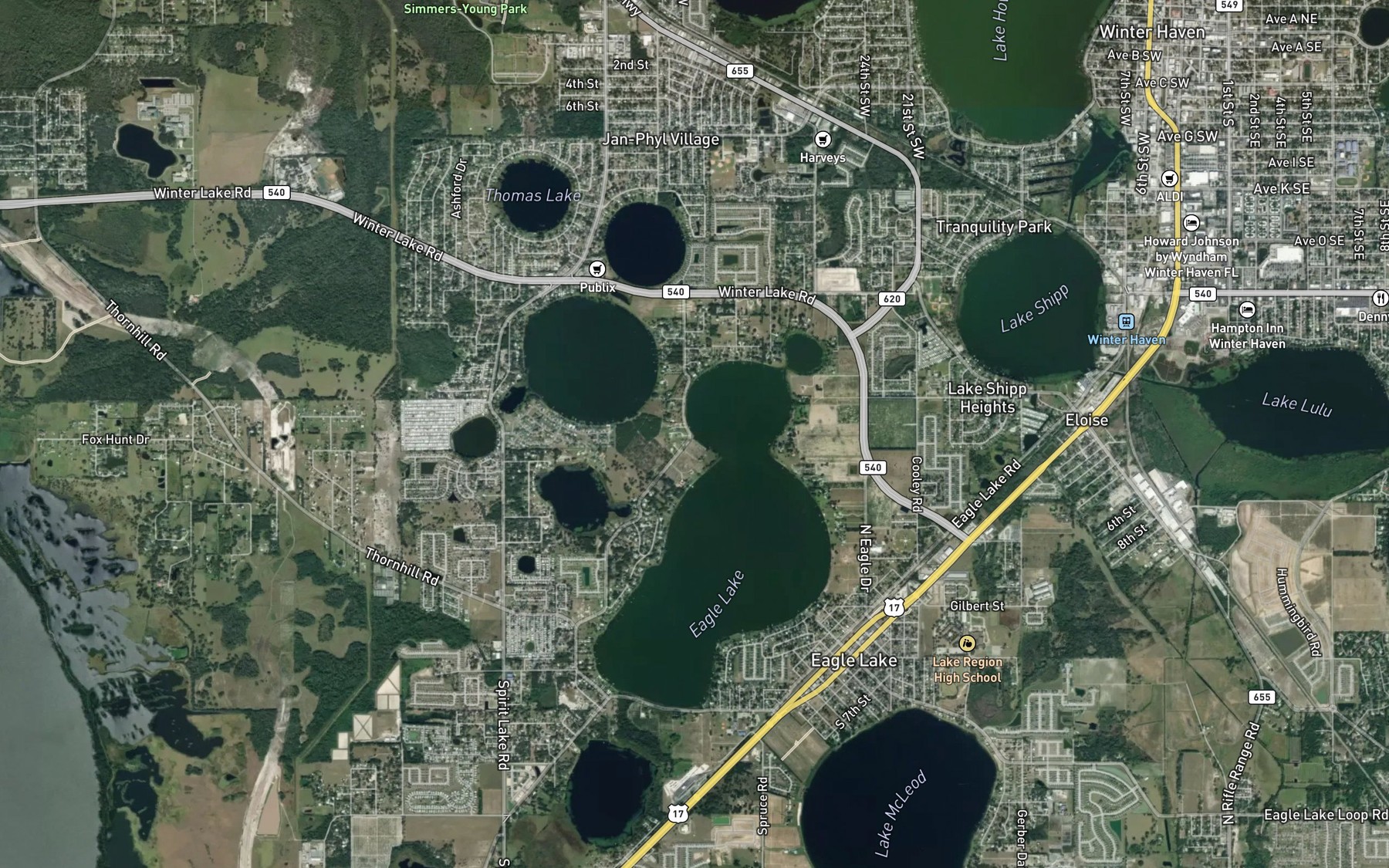 Satellite map of the Spot 4