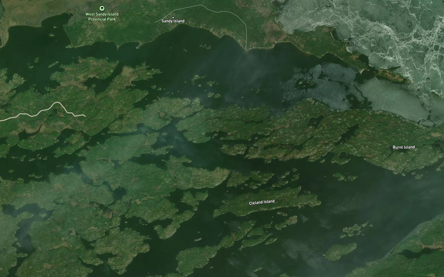 Satellite map of the Canoe Pass