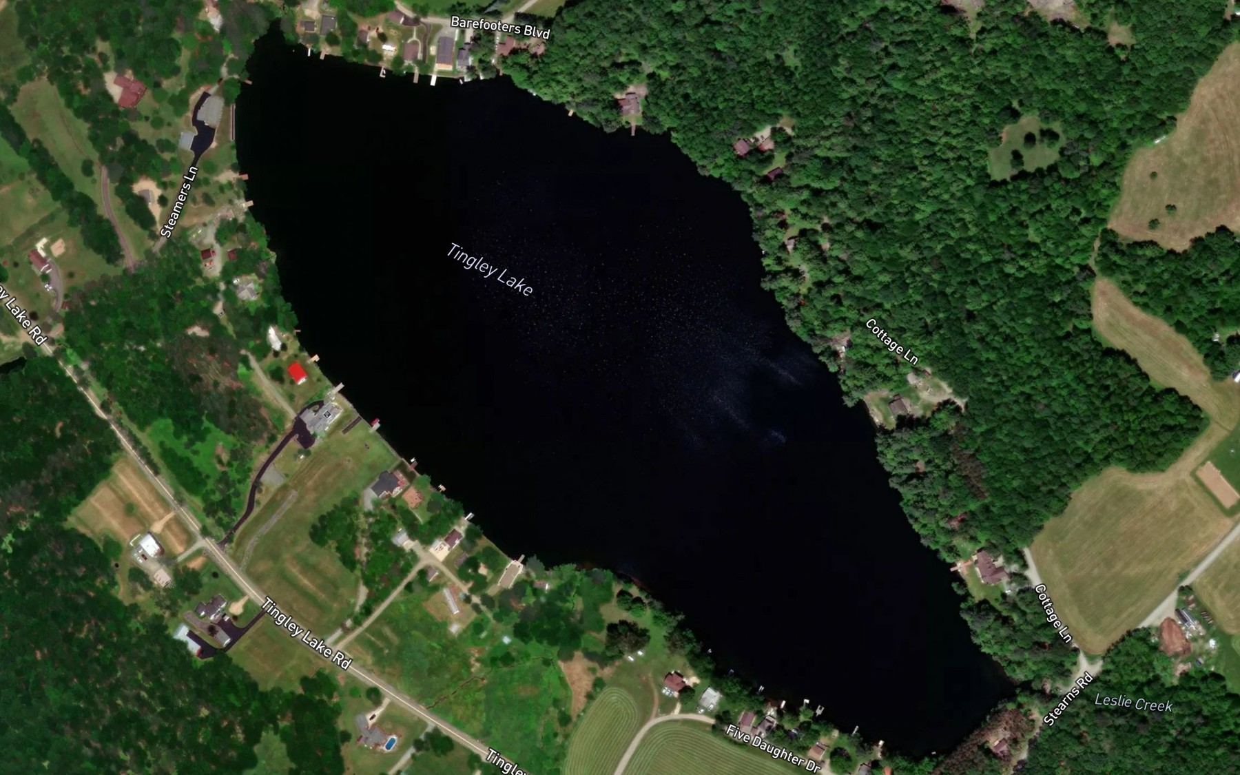 Satellite map of the Tingley Lake