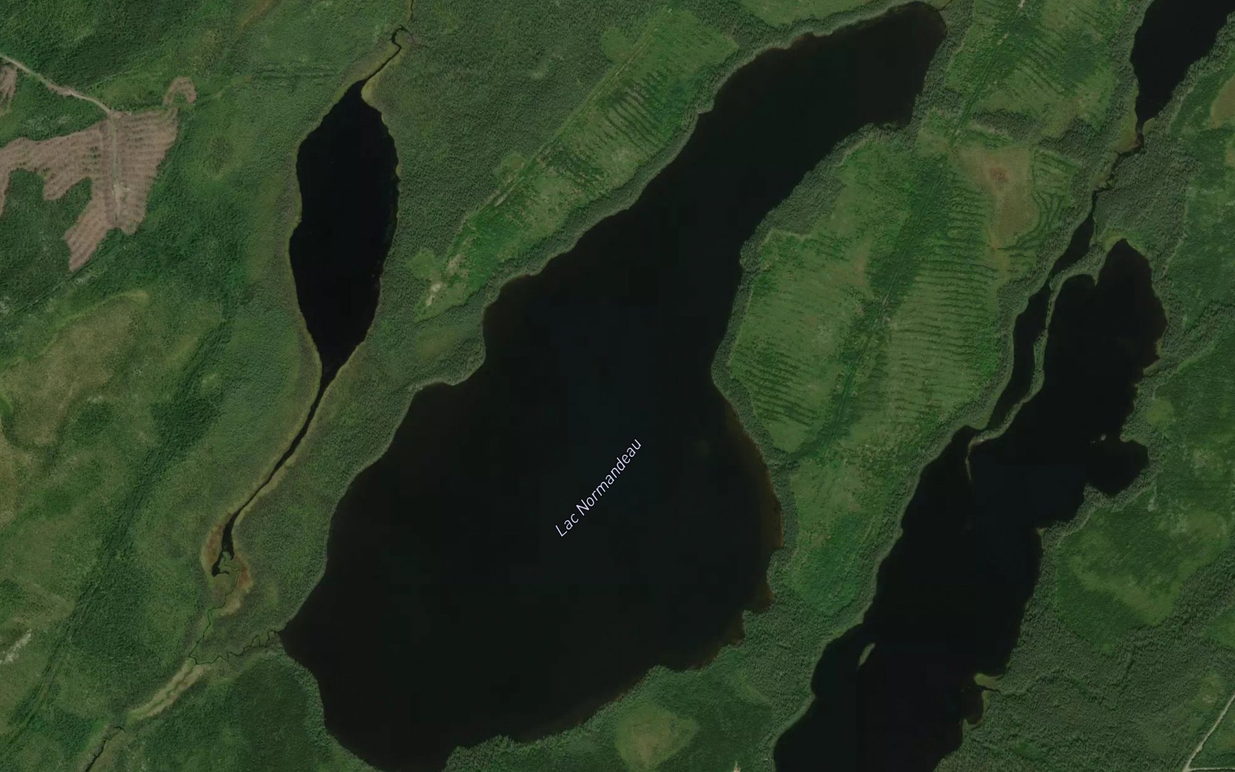 Satellite map of the Lac Normandeau