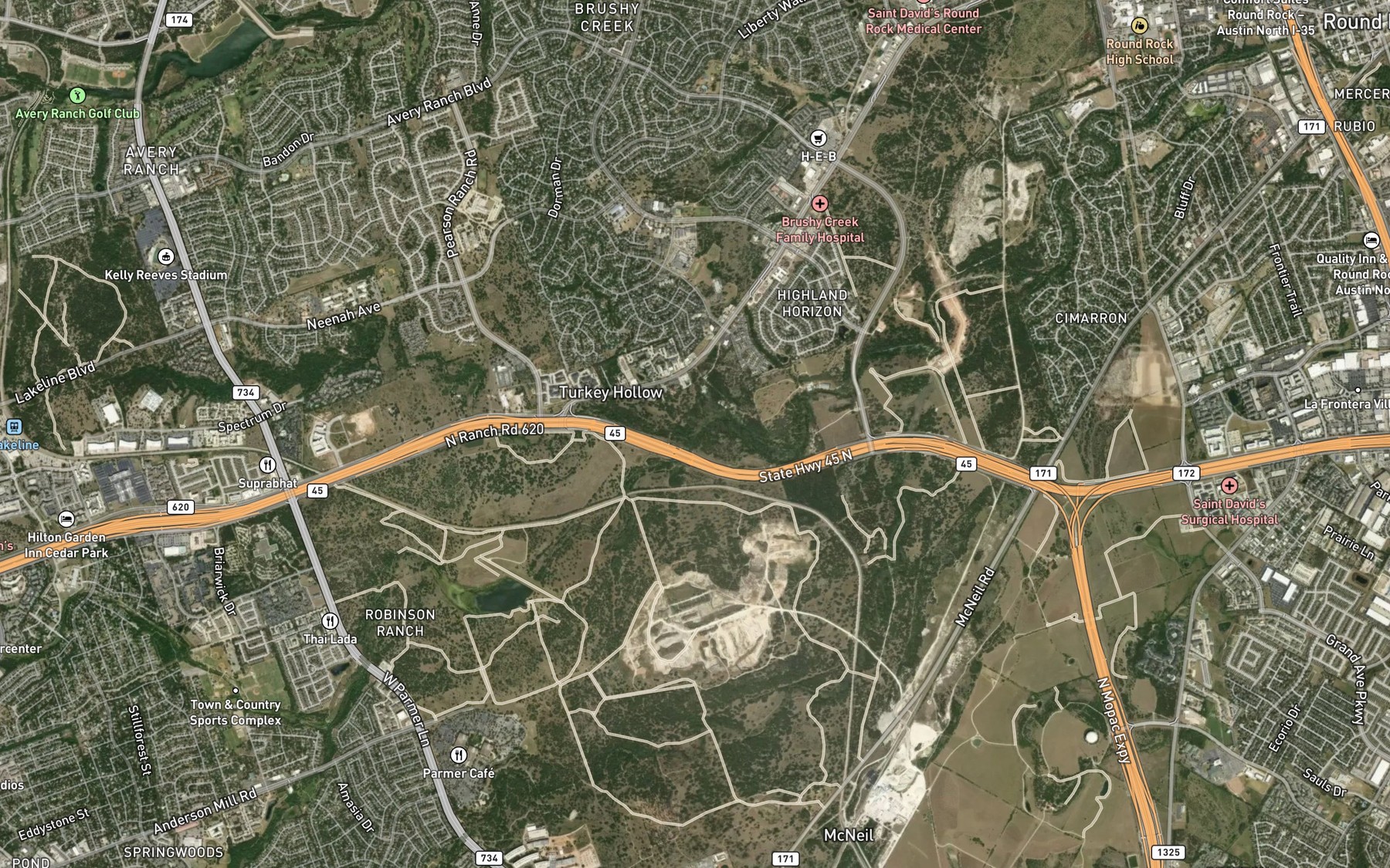 Satellite map of the Davis Spring Branch