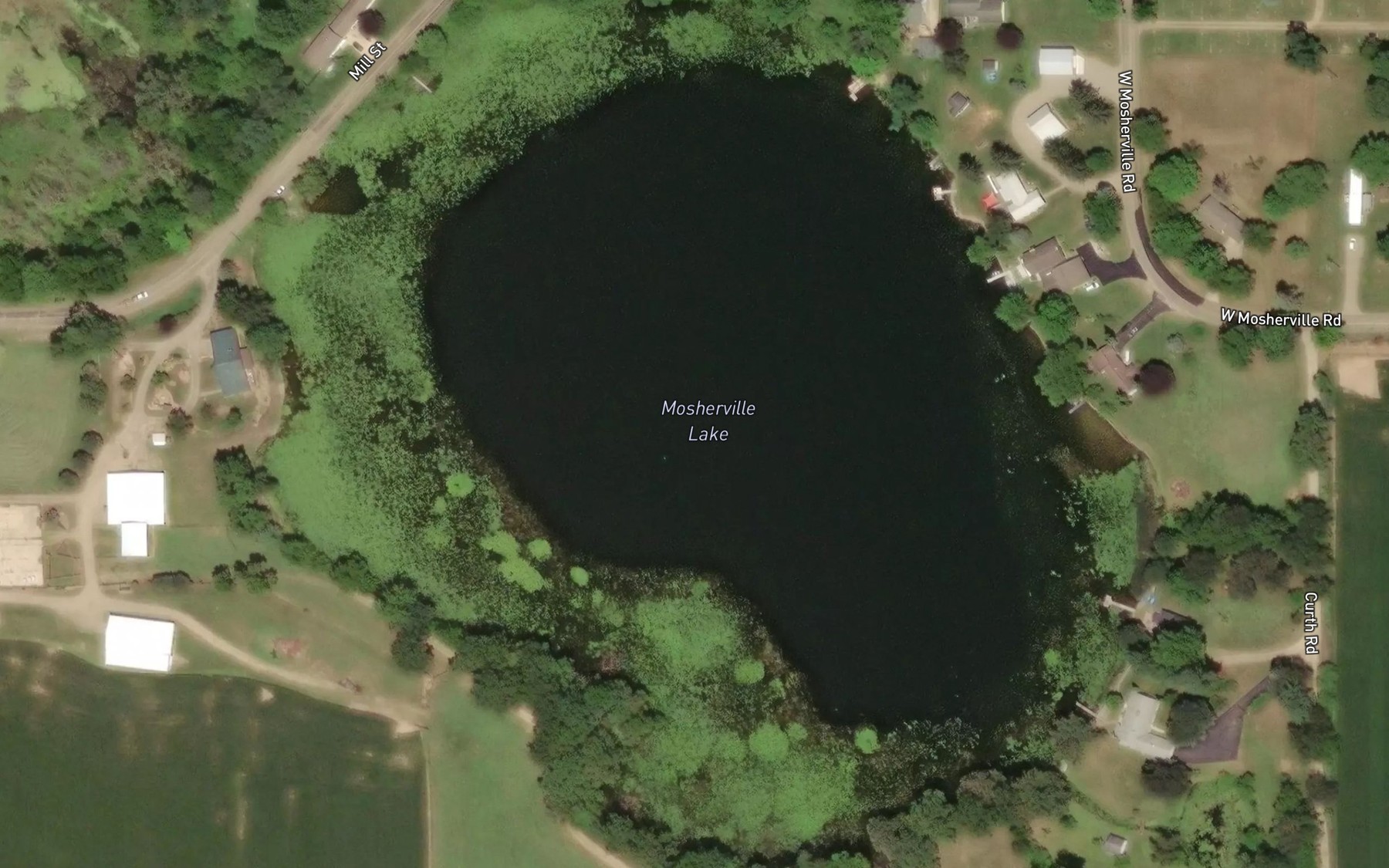 Satellite map of the Mosherville Lake