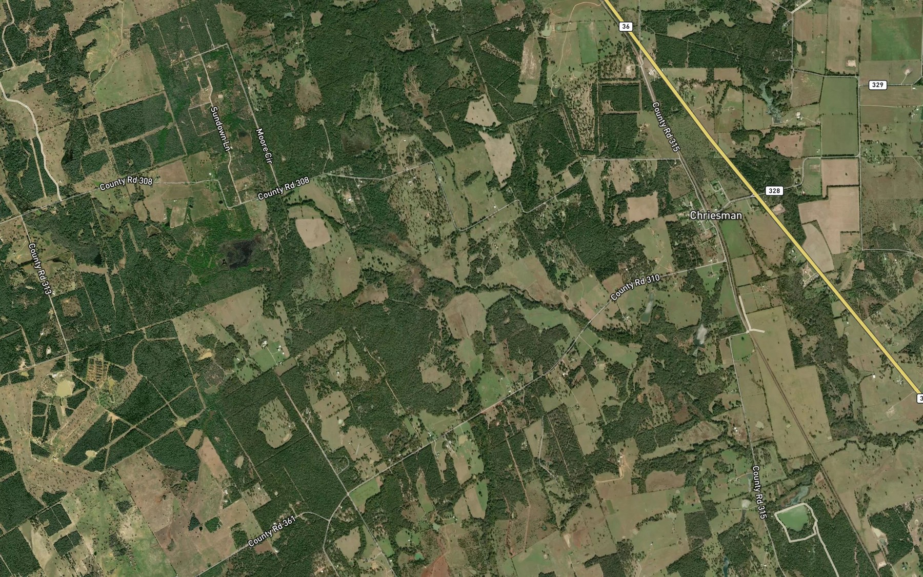 Satellite map of the Dry Creek
