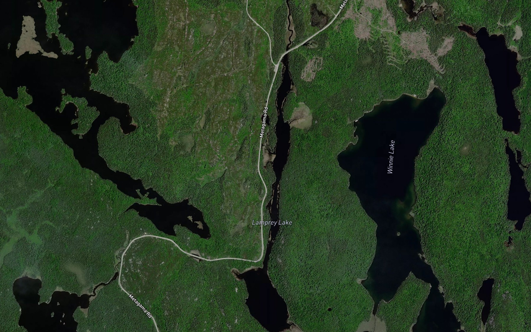 Satellite map of the Lamprey Lake