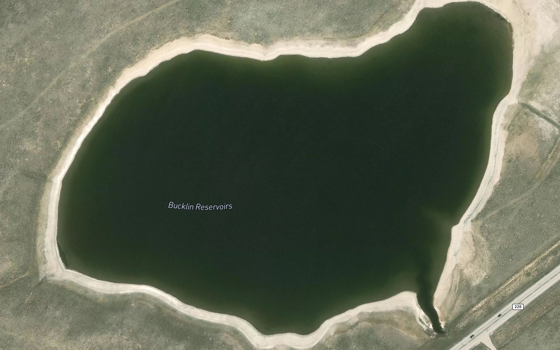 Satellite map of the Bucklin Reservoirs
