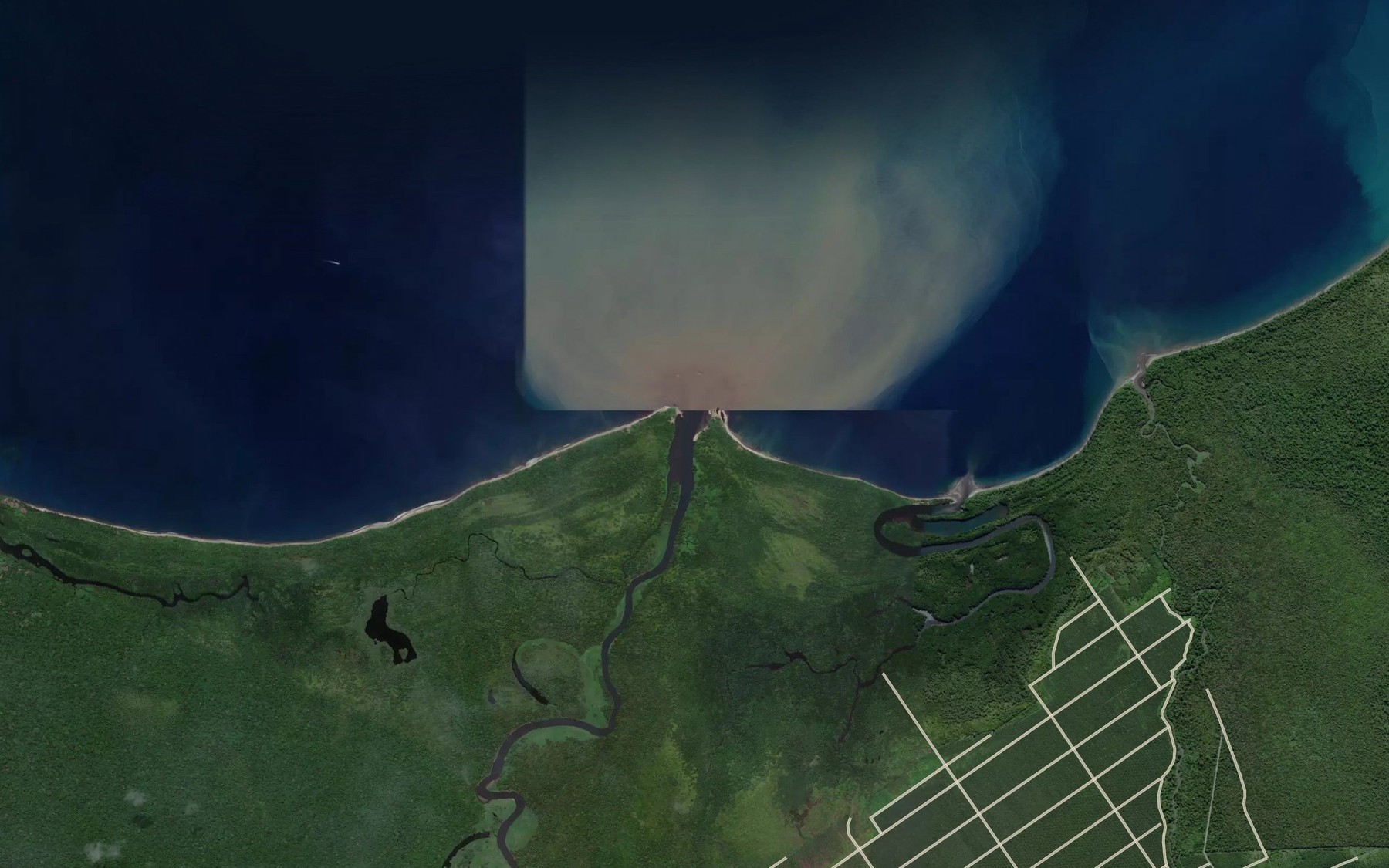 Satellite map of the Kapiura River