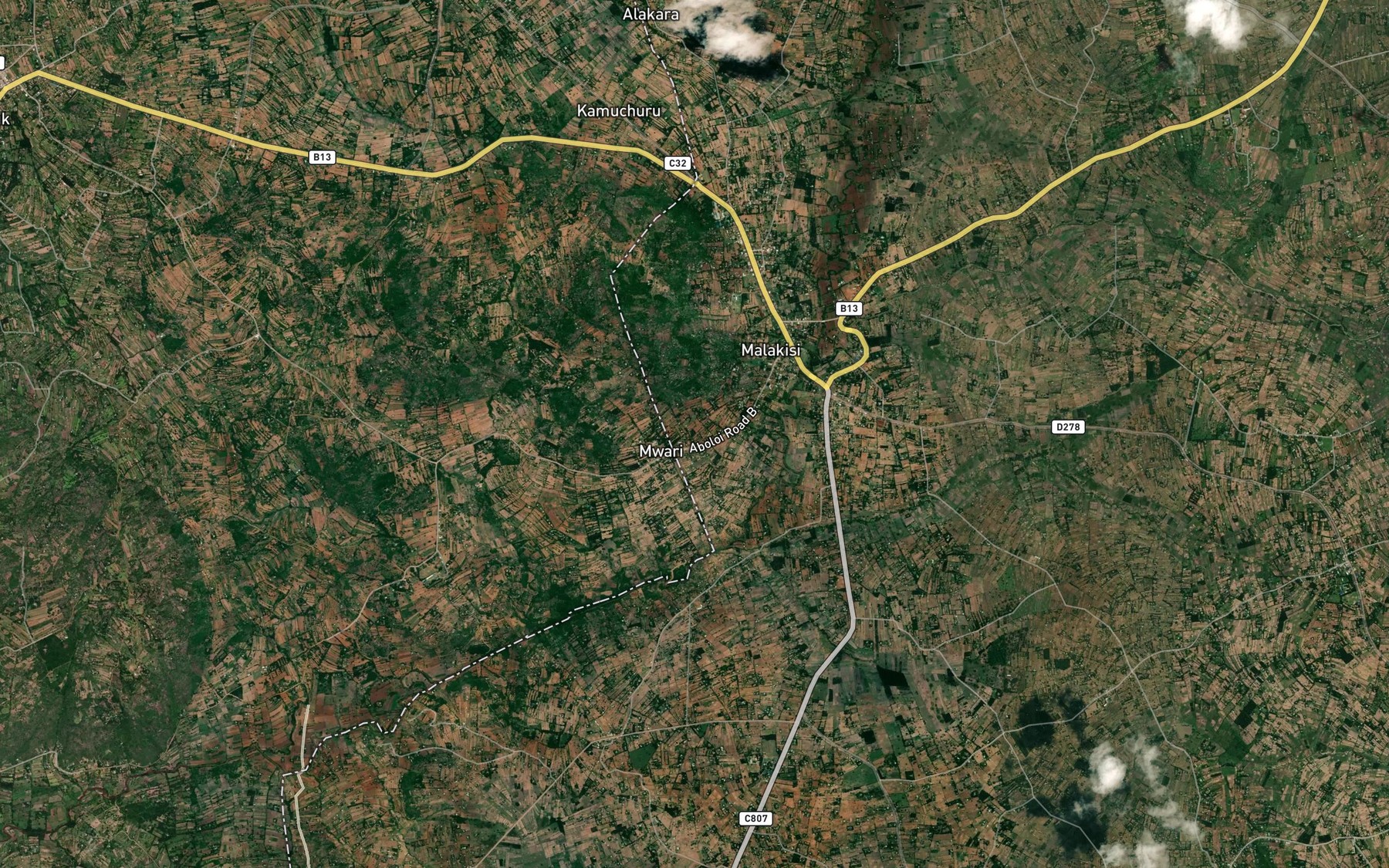 Satellite map of the Kisawayi