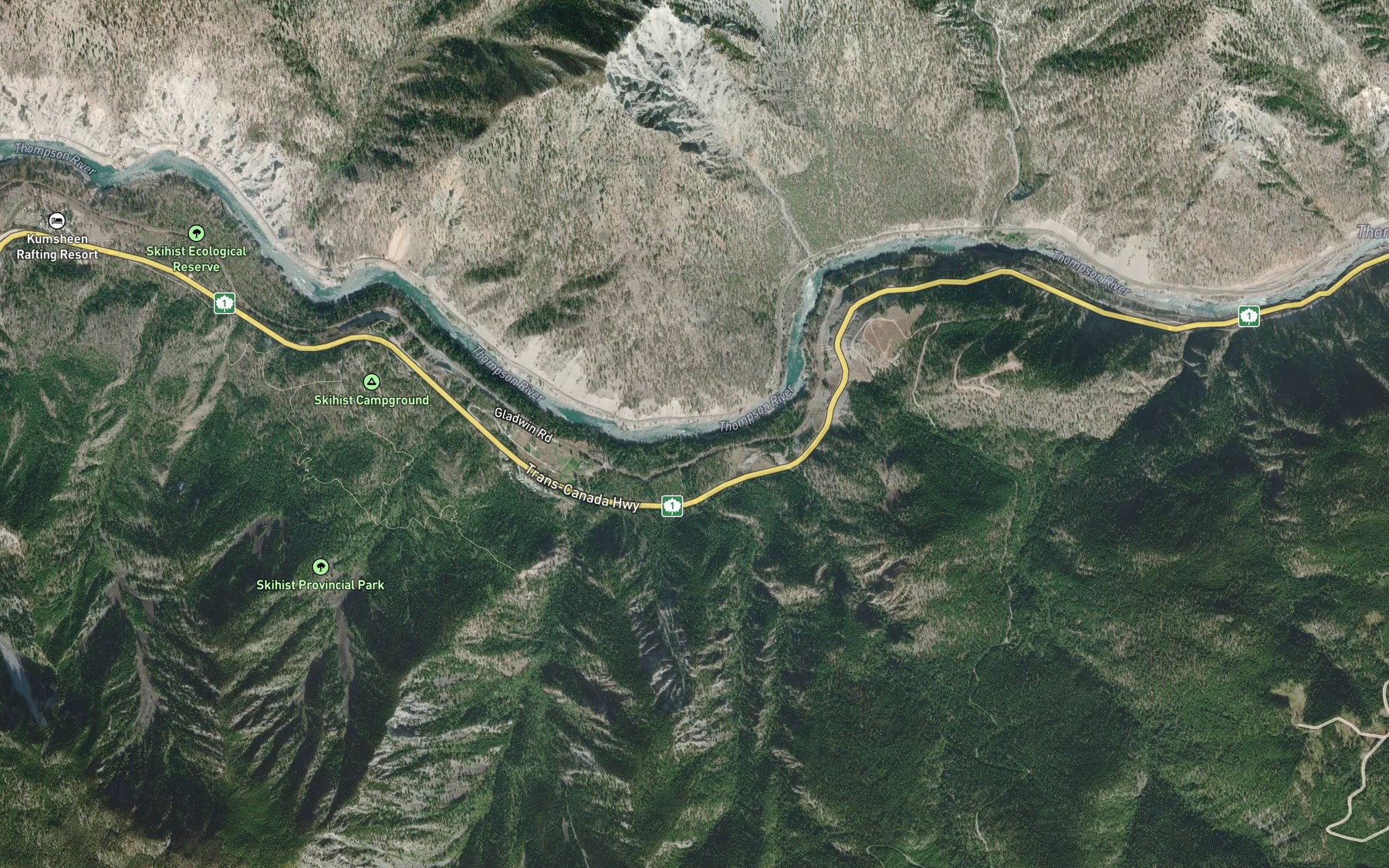 Satellite map of the Gladwin Creek
