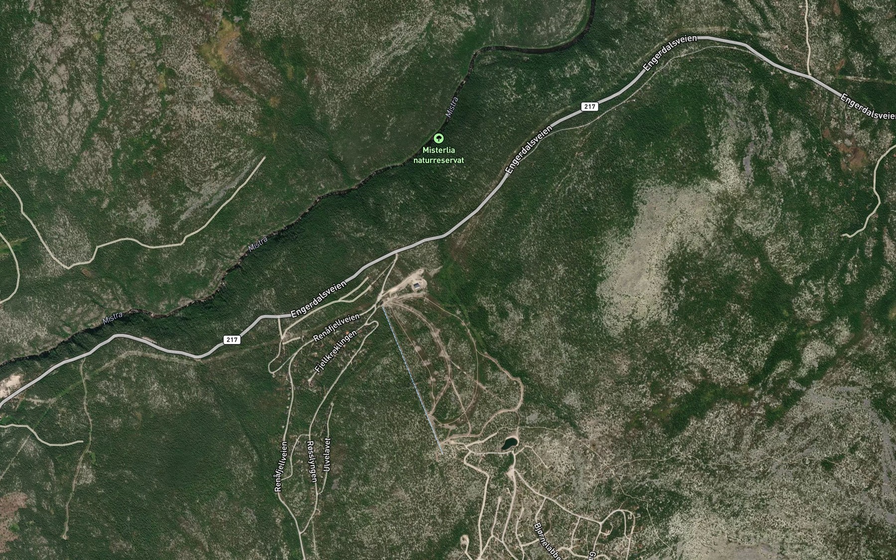 Satellite map of the Misterlibekken