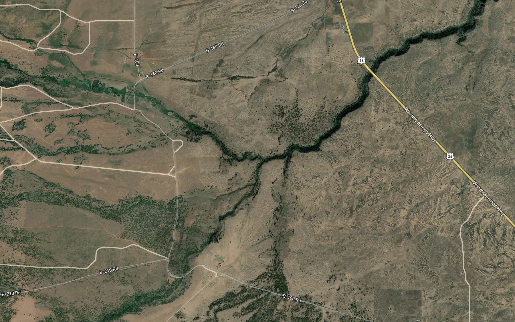 Satellite map of the Boulder Creek