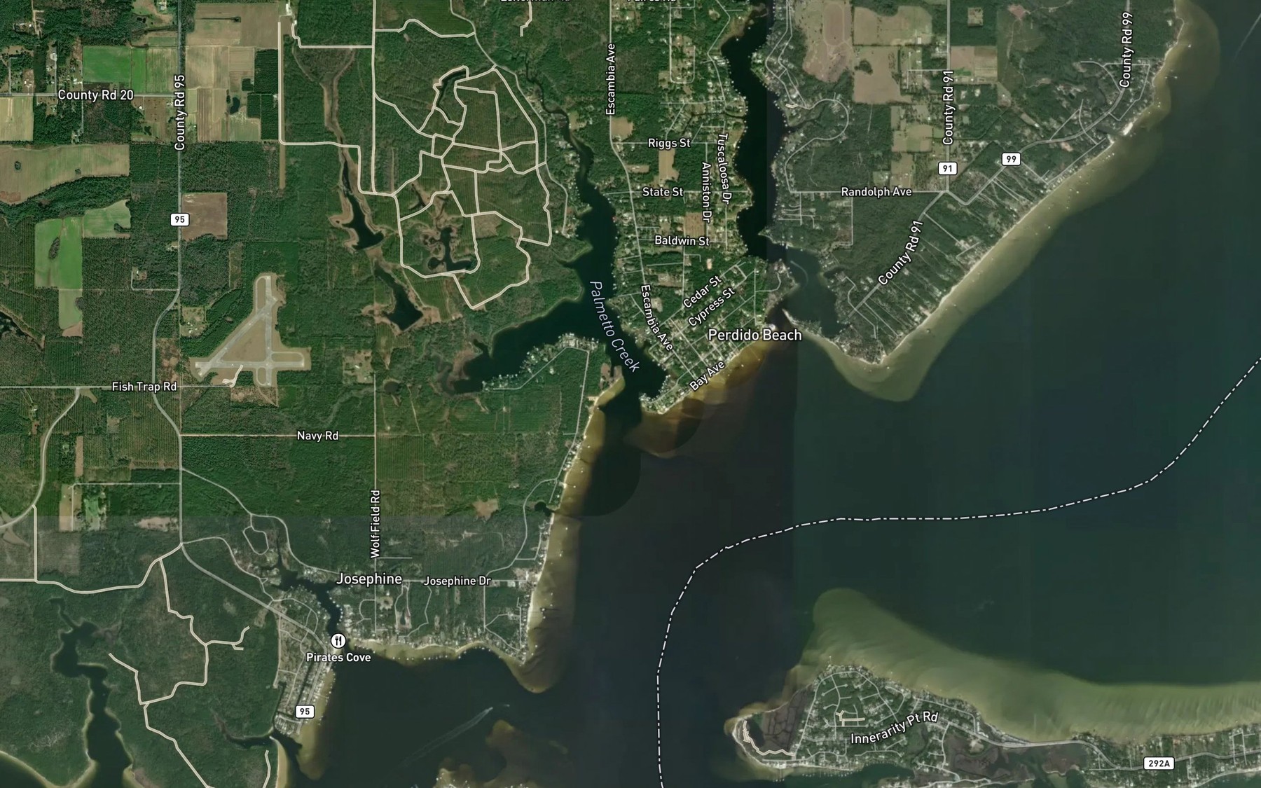 Satellite map of the Palmetto Creek