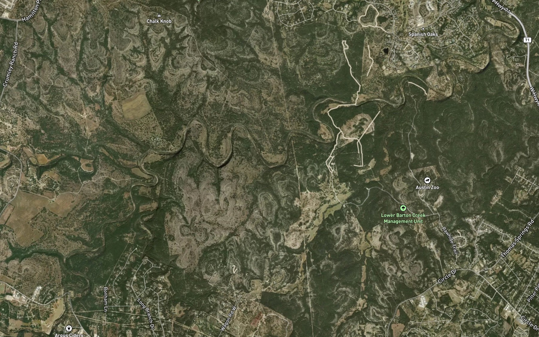 Satellite map of the White Branch