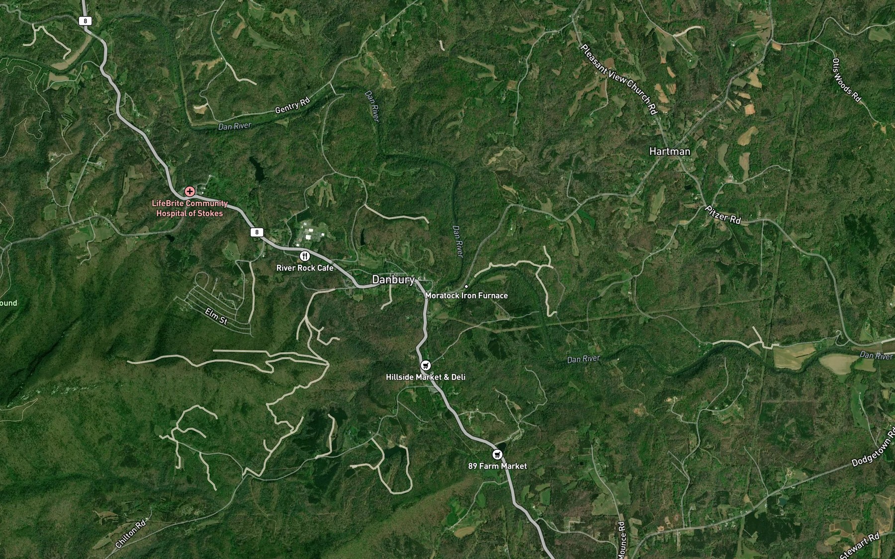 Satellite map of the Scott Branch