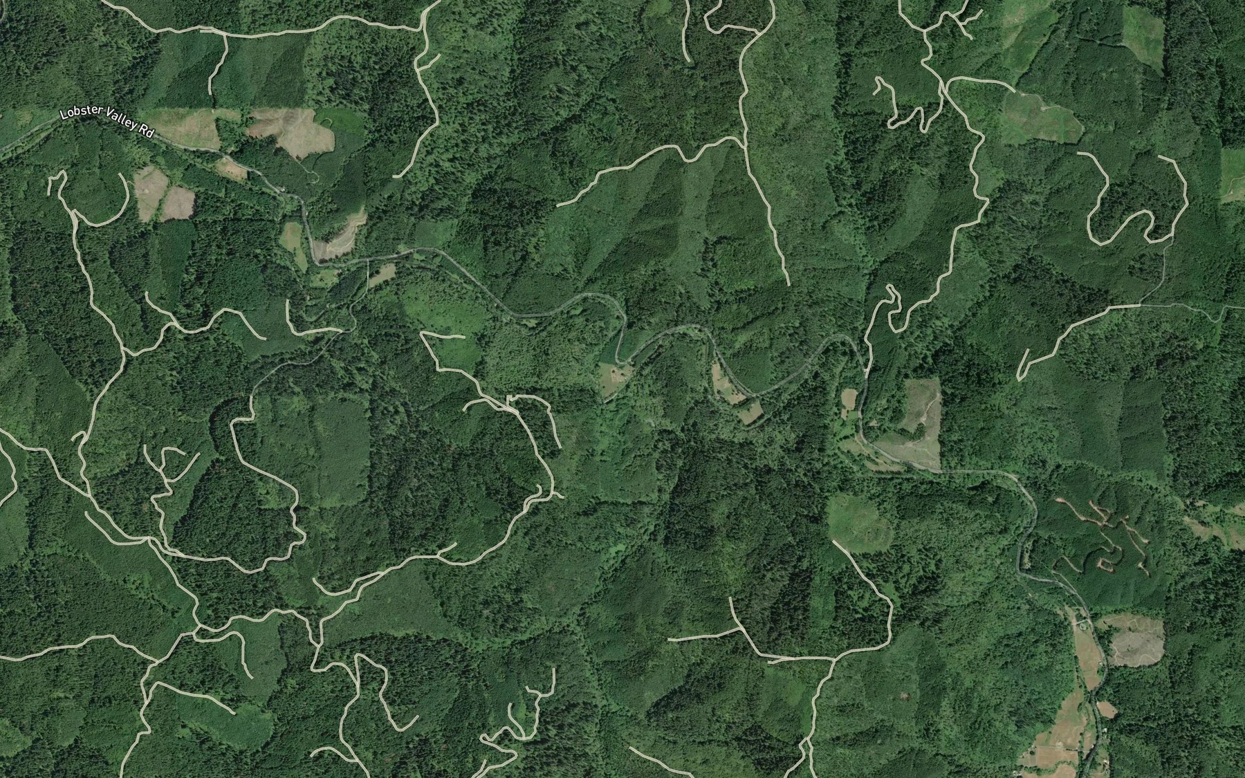 Satellite map of the Camp Creek